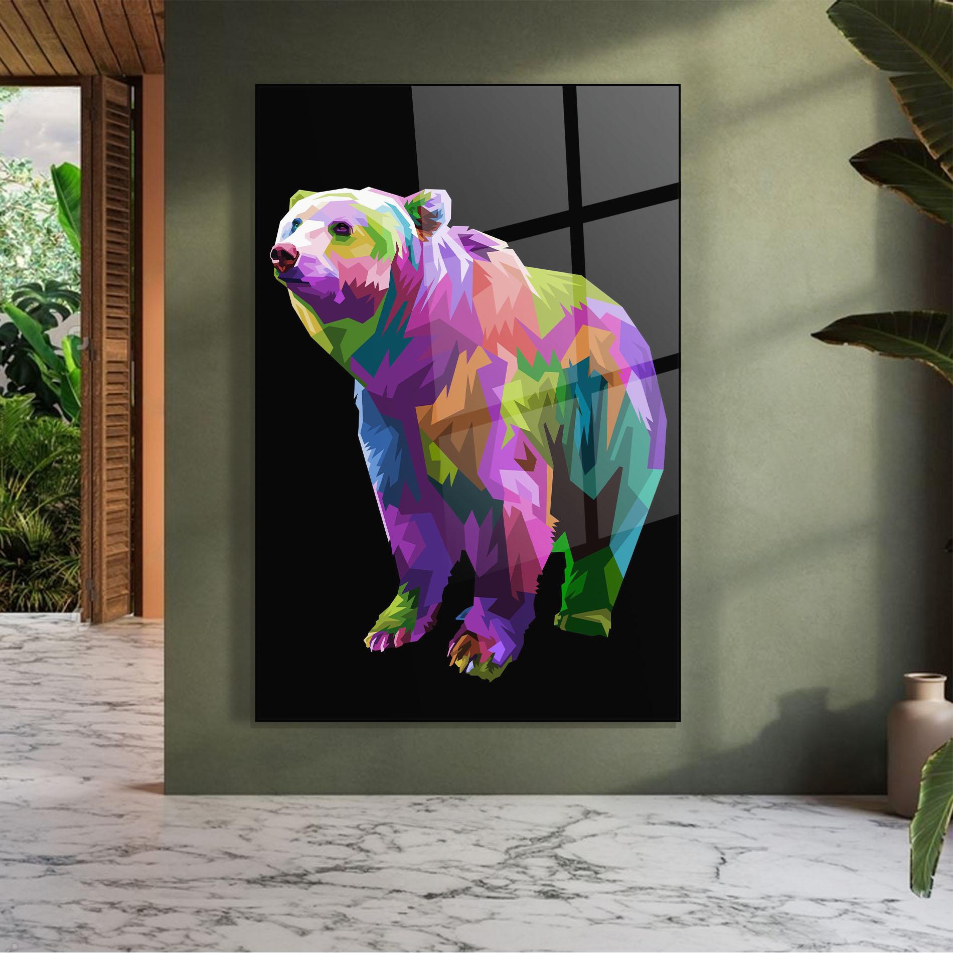 Üvegkép Colorful Icebear mockup 7