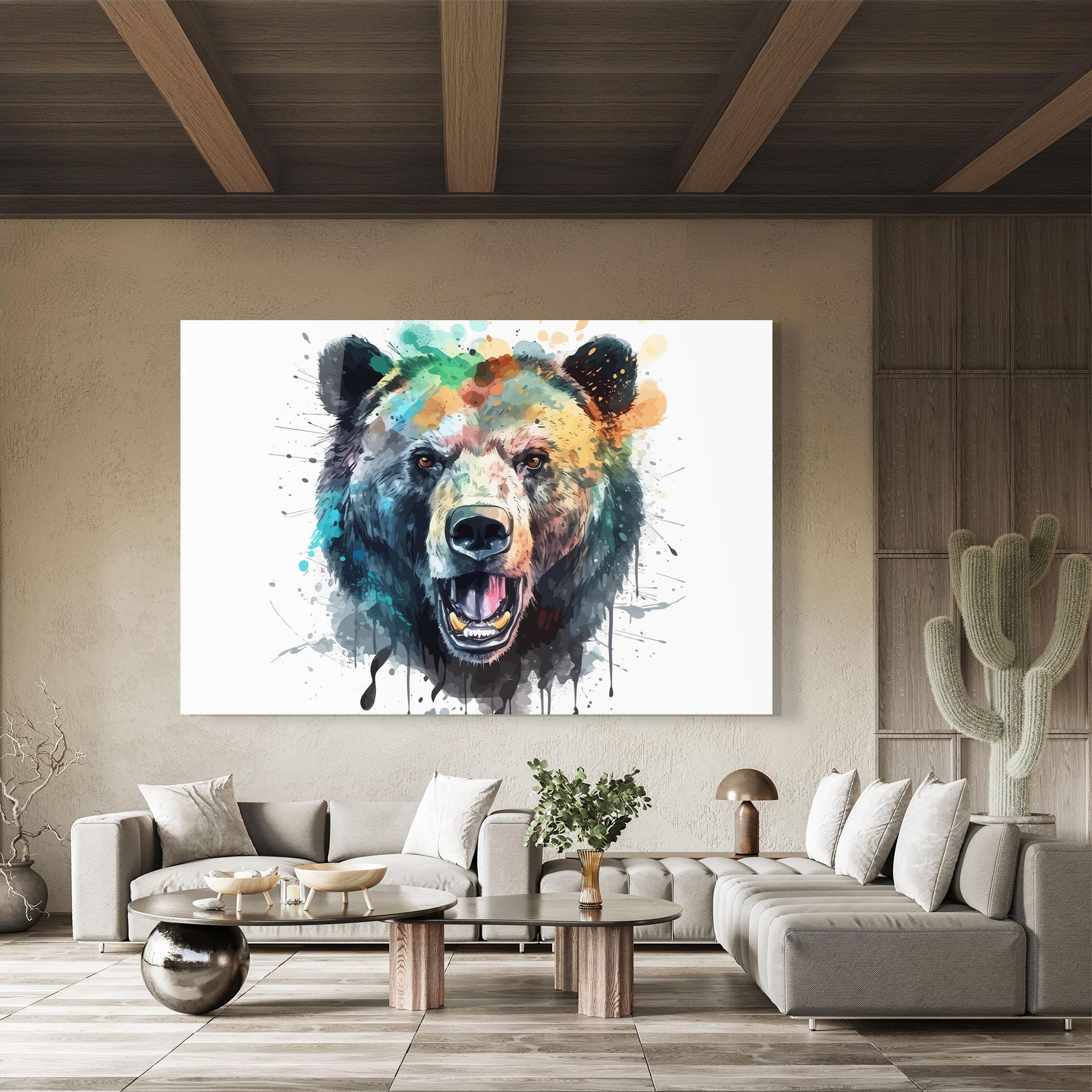 Üvegkép Artistic Bear Head mockup 8