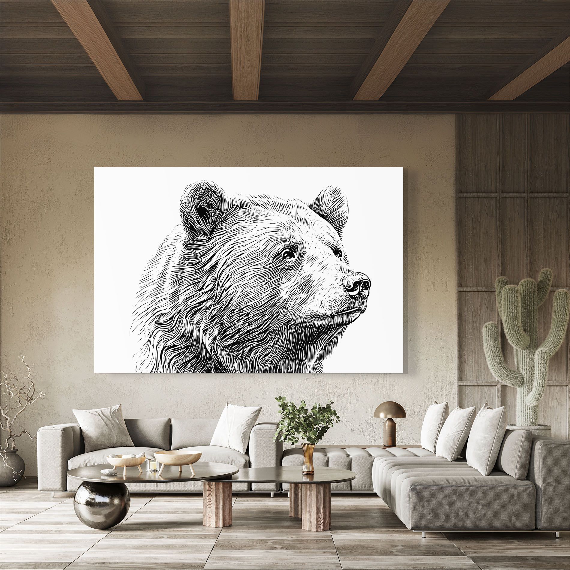 Bear Portrait Line mockup 8