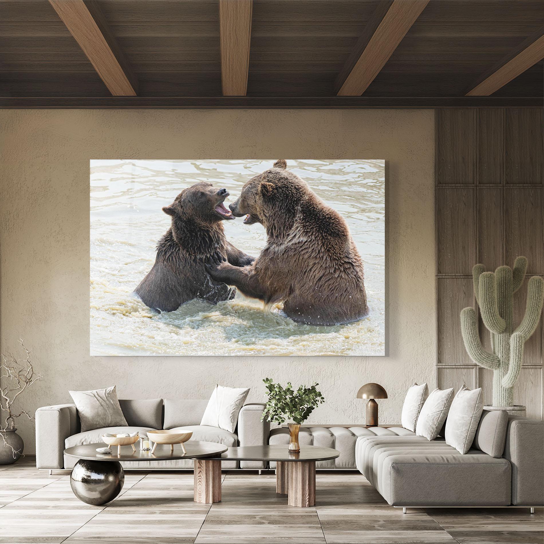 Üvegkép Bears Fighting mockup 8