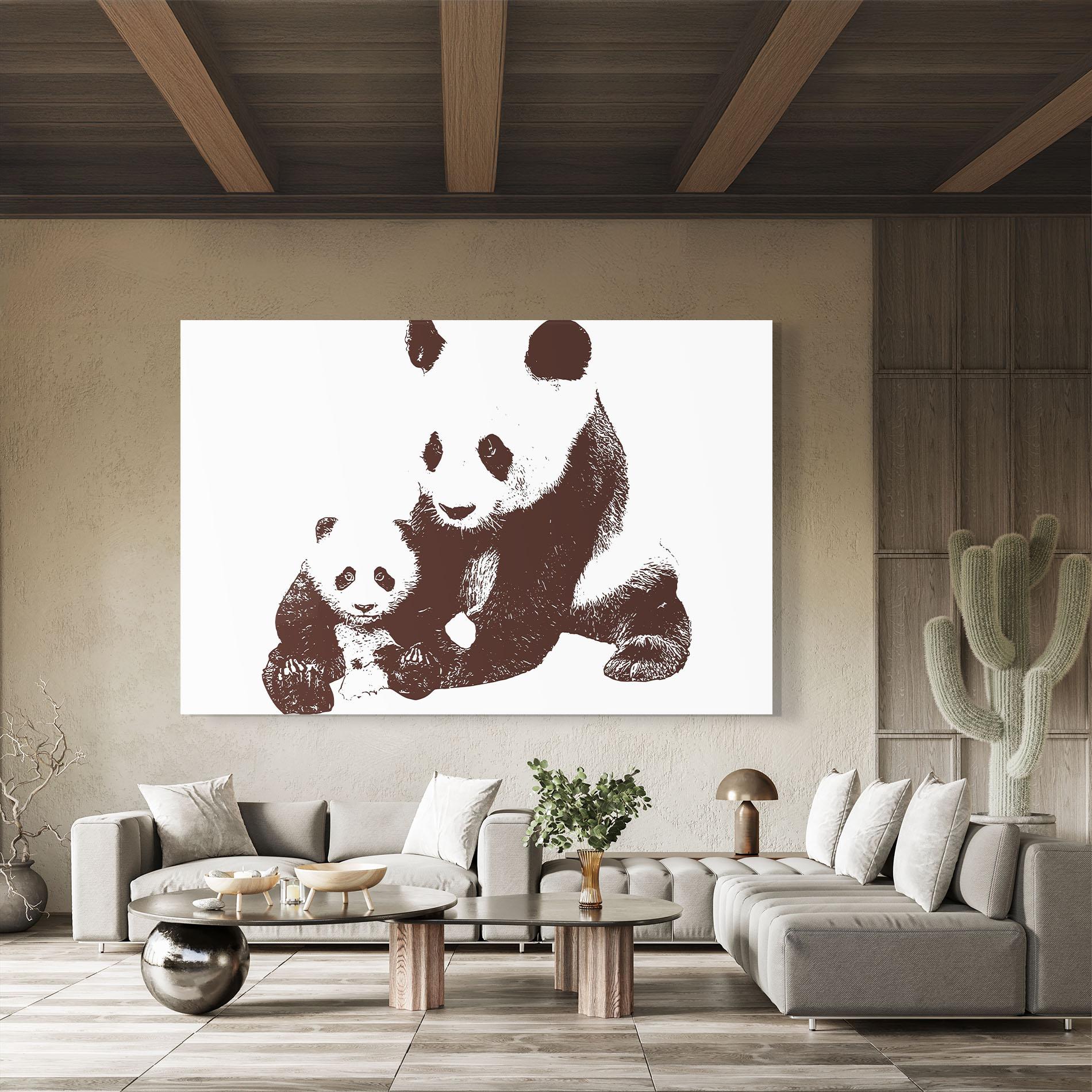 Üvegkép Panda Art Family mockup 8