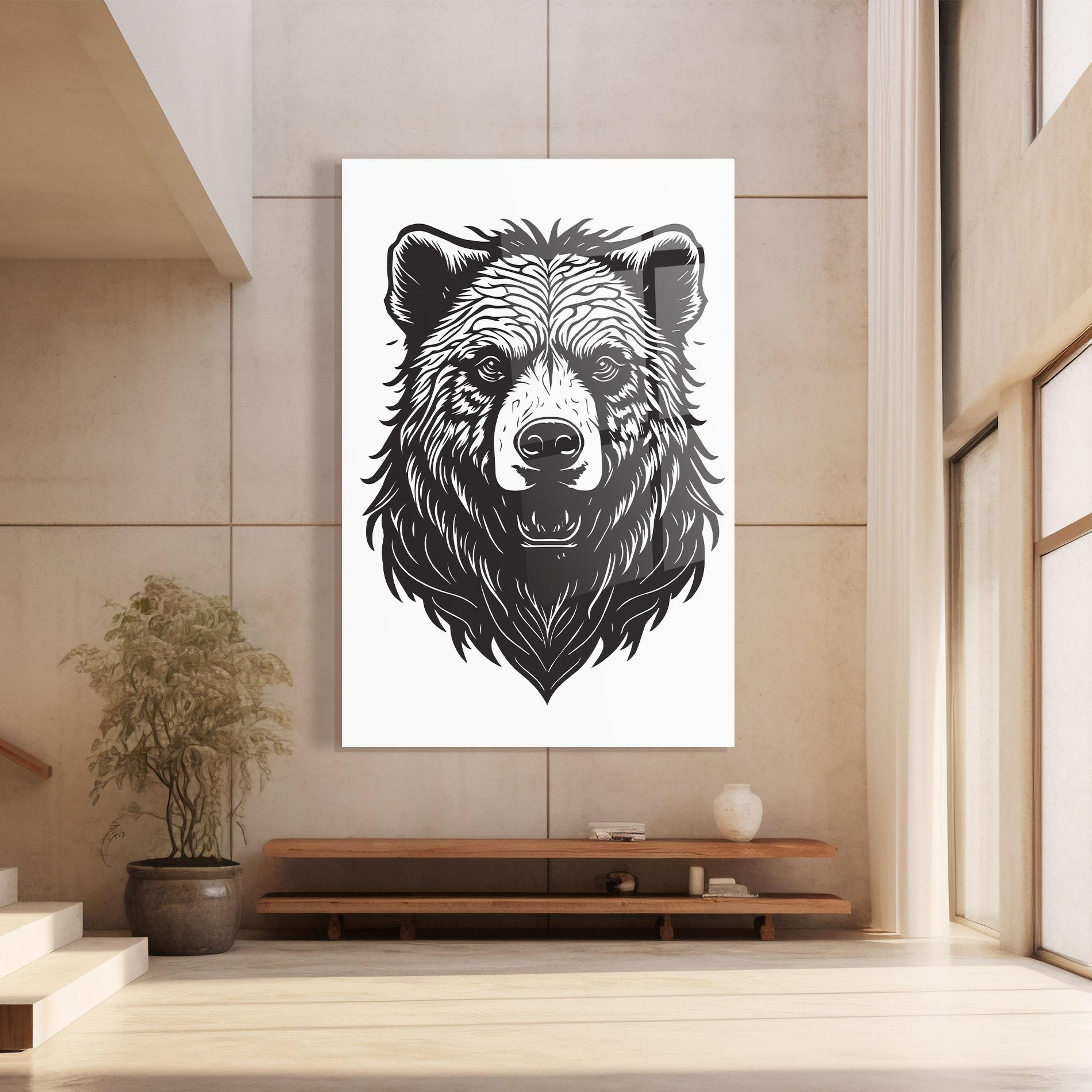 Üvegkép Bear Black Head mockup 8