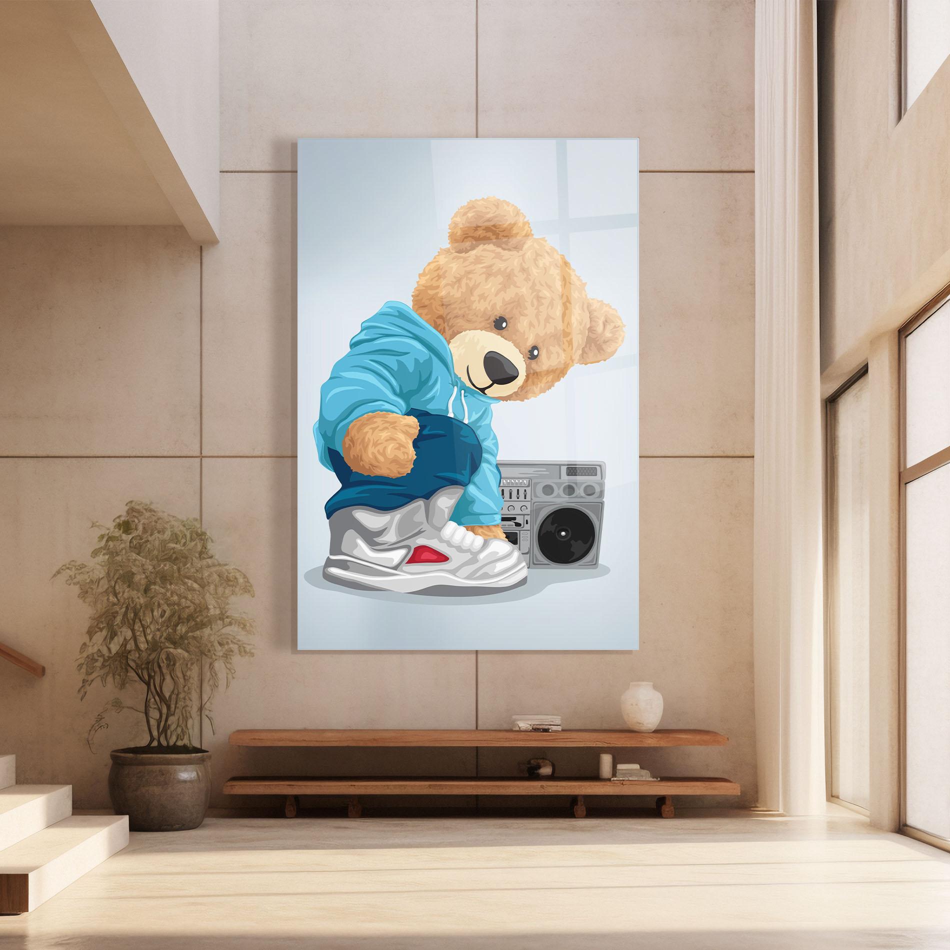 Üvegkép Blue Dressed Bear mockup 8