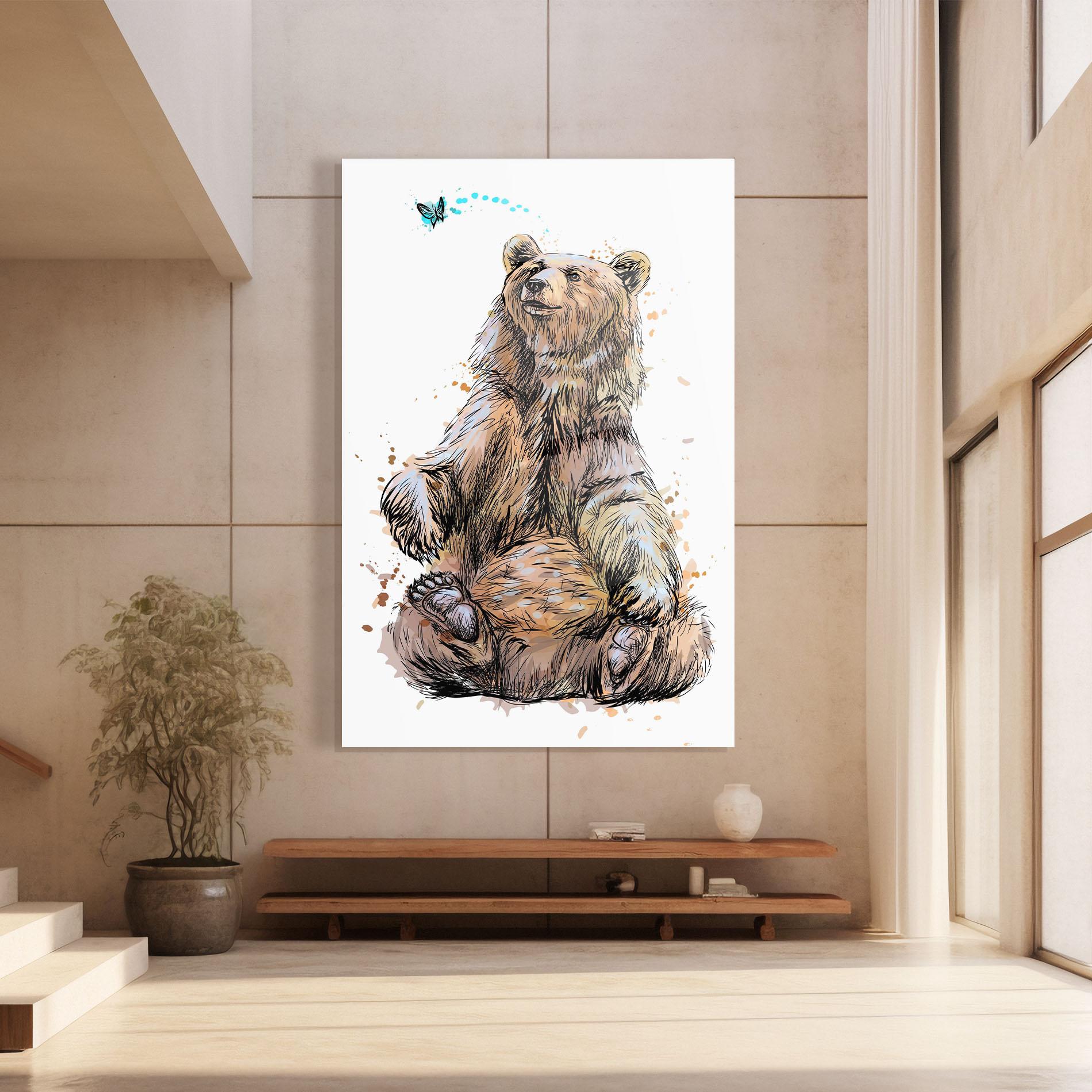 Üvegkép Butterfly Bear mockup 8