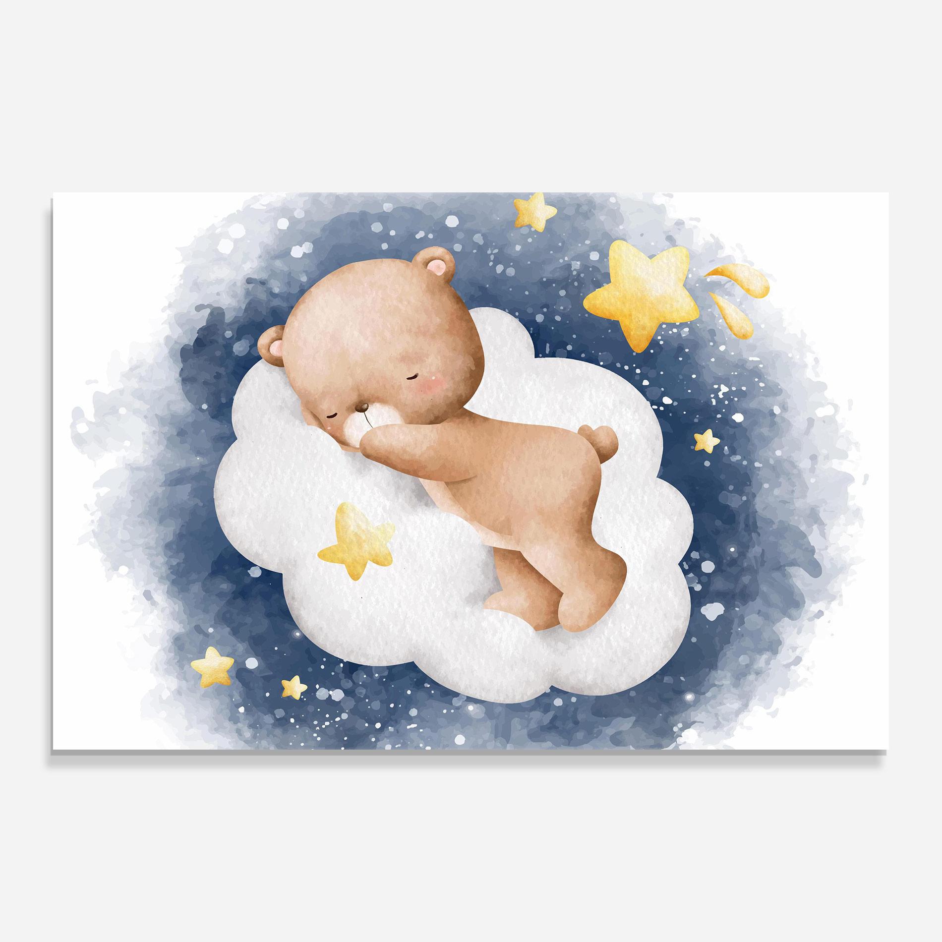 Üvegkép Bear Cloud Sleep mockup 0