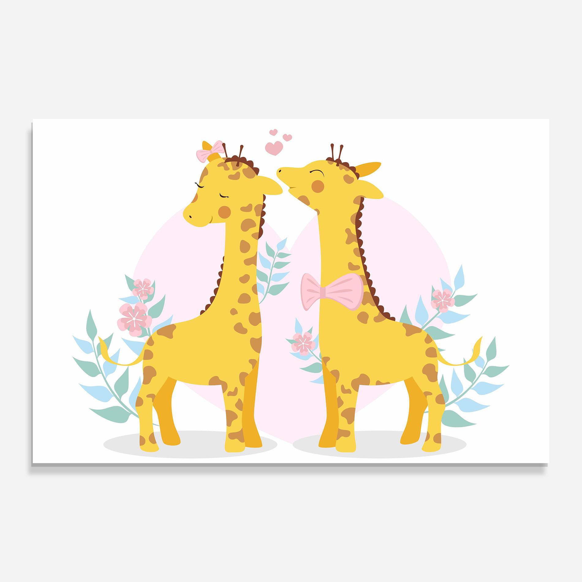 Üvegkép Cute Giraffe Couple mockup 0