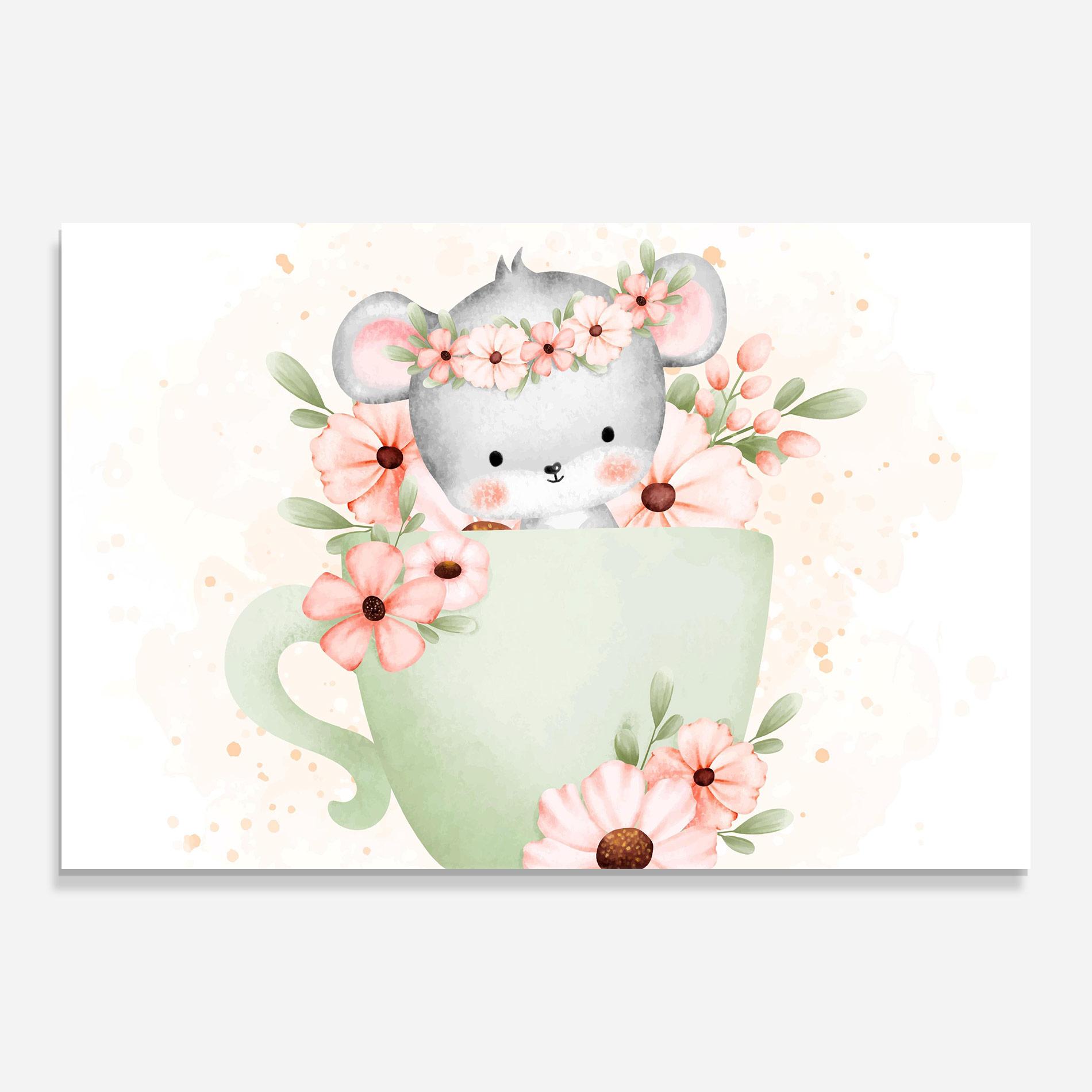 Üvegkép Small Mouse Flower mockup 0
