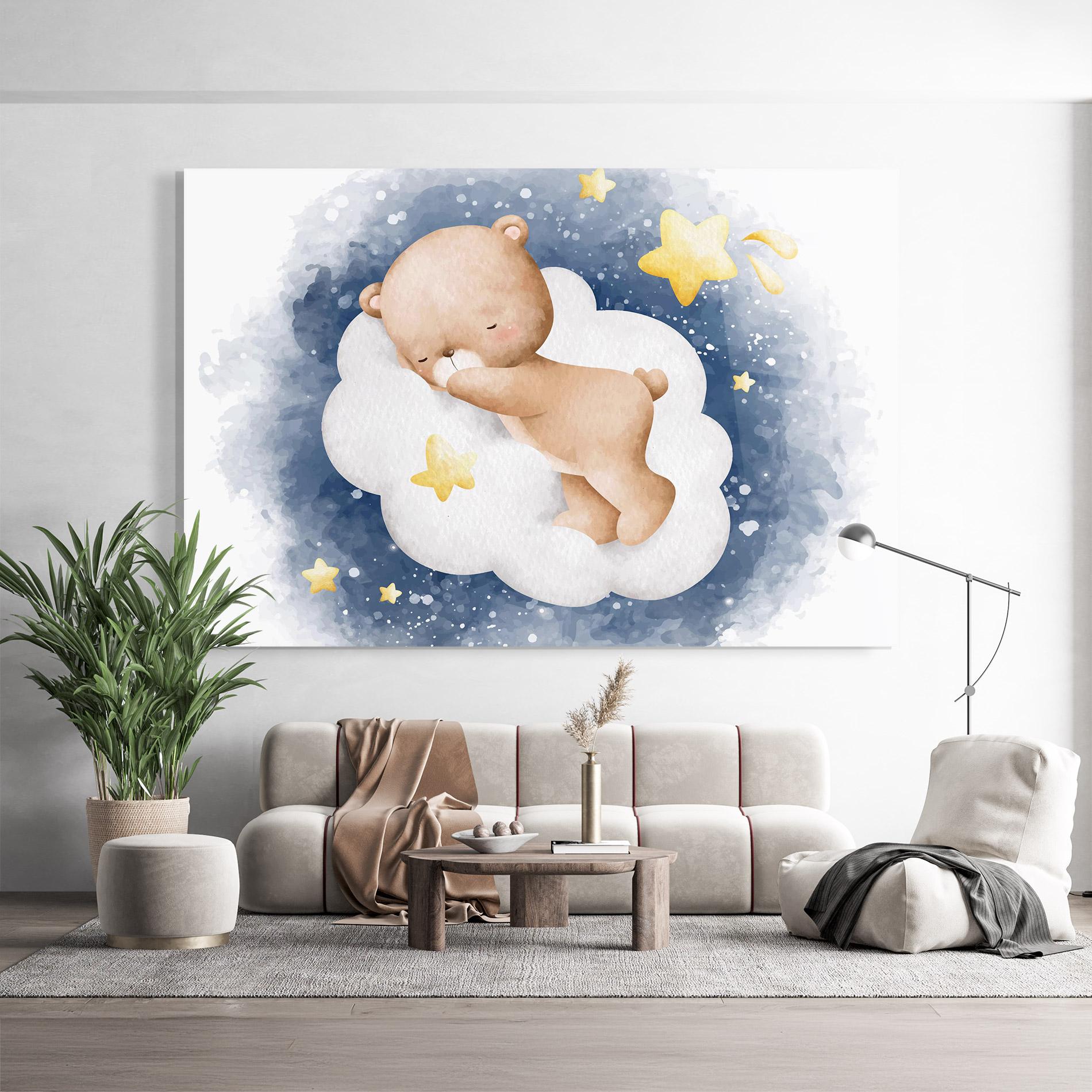 Üvegkép Bear Cloud Sleep mockup 9