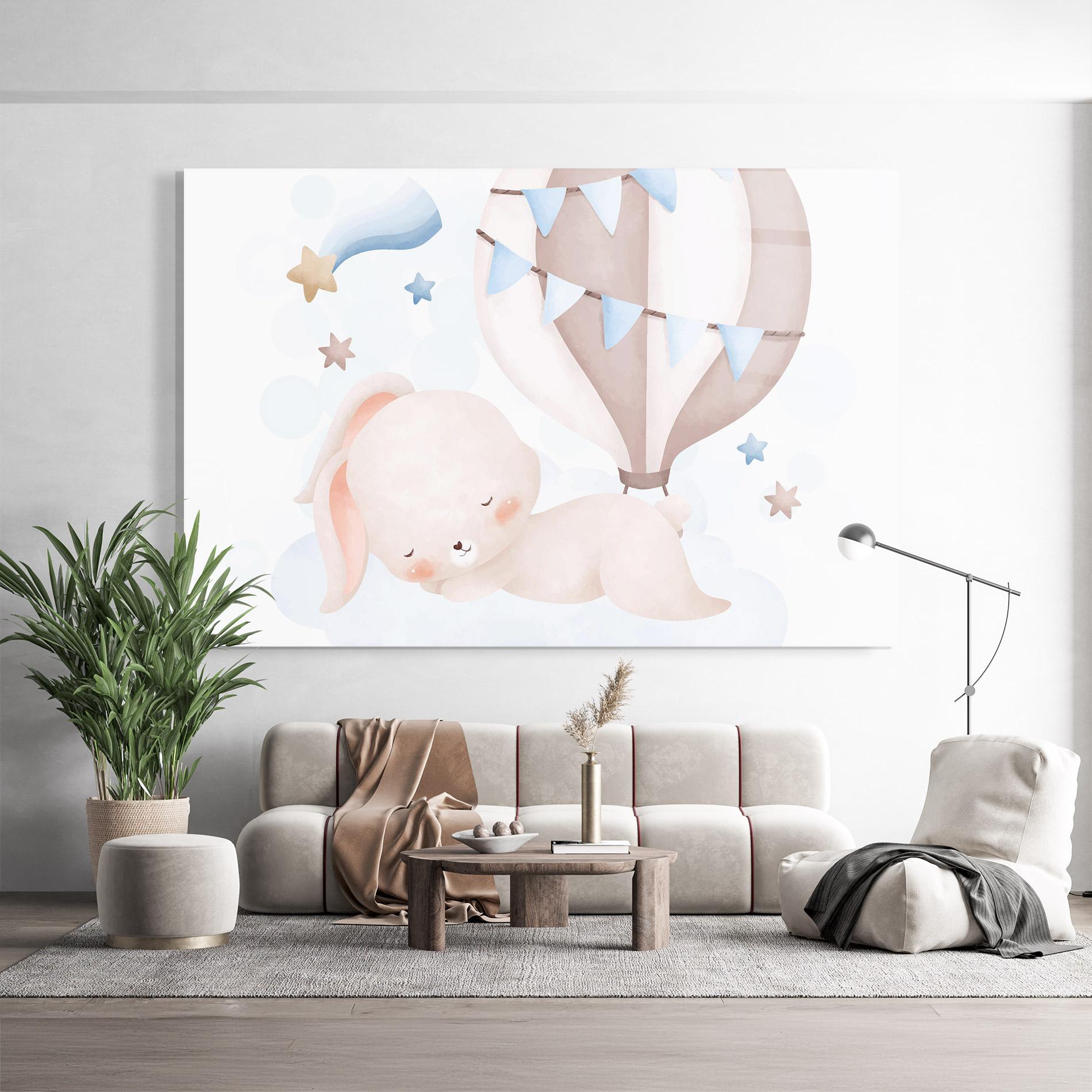 Üvegkép Bunny Cloud Sleep mockup 9