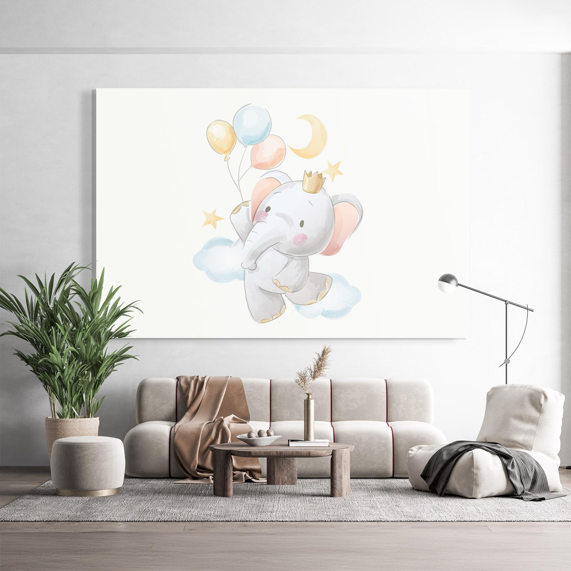 Üvegkép Elephant Flying mockup 9