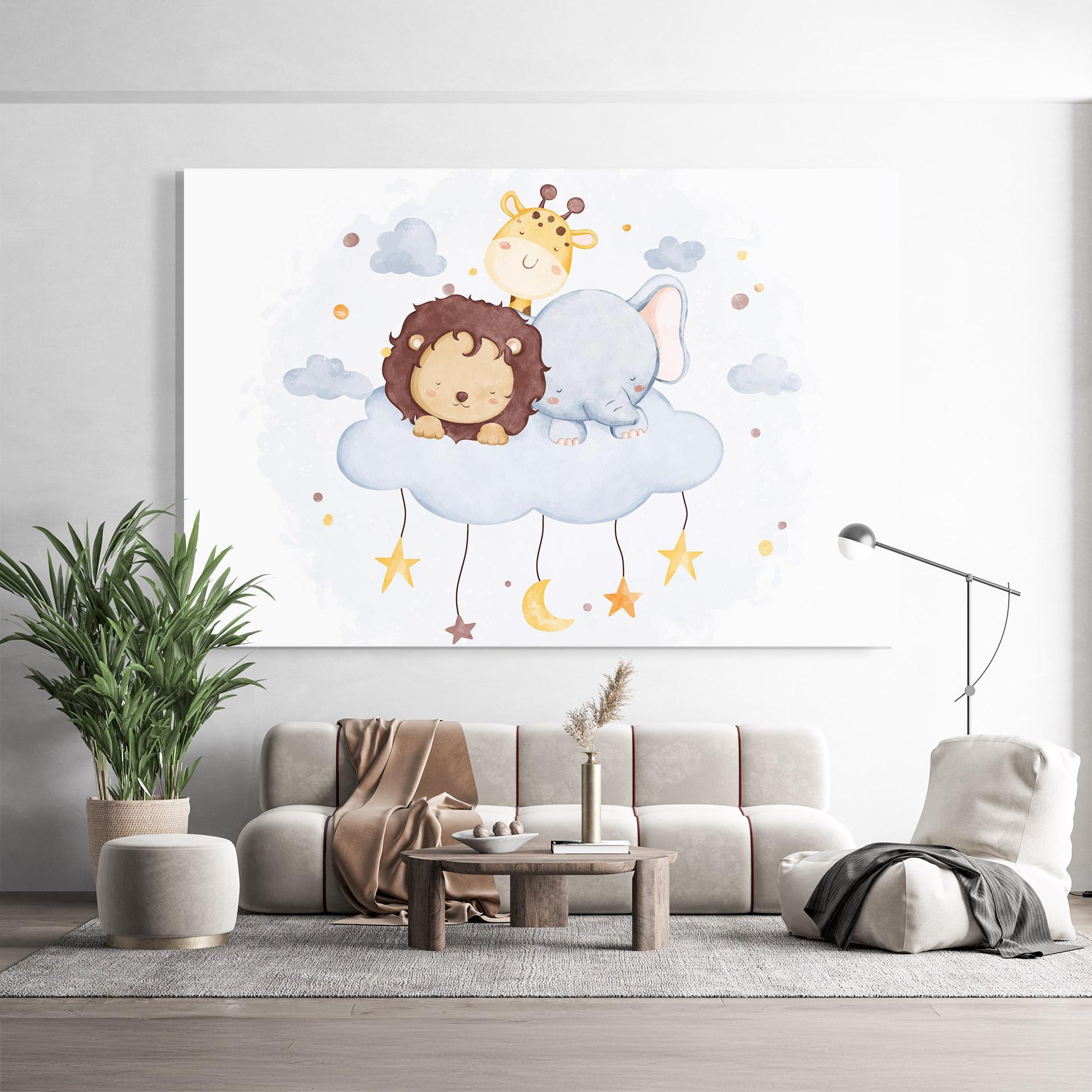 Üvegkép Lion And Elephant mockup 9