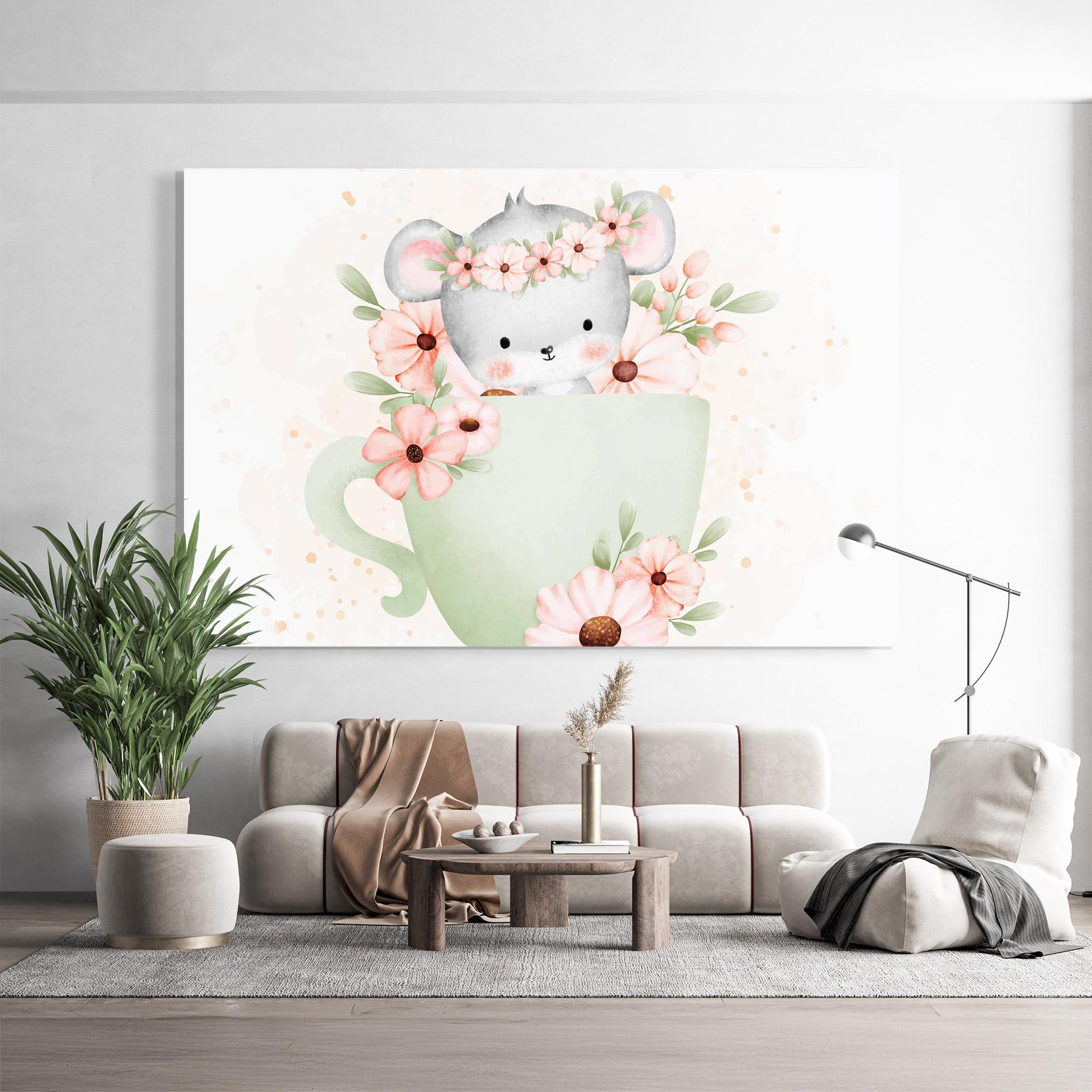 Üvegkép Small Mouse Flower mockup 9