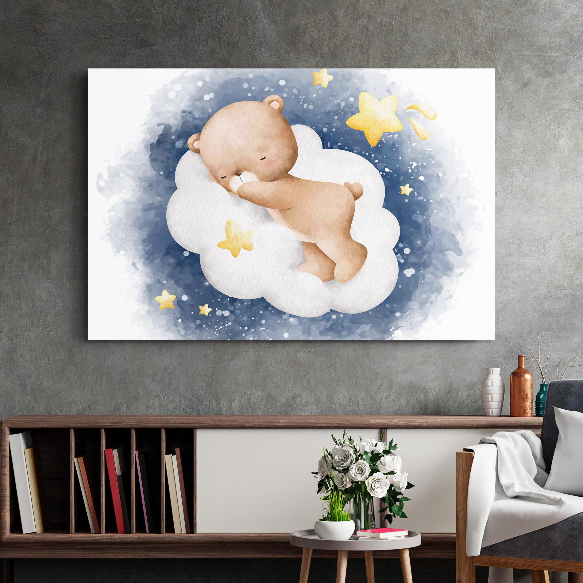 Üvegkép Bear Cloud Sleep mockup 2
