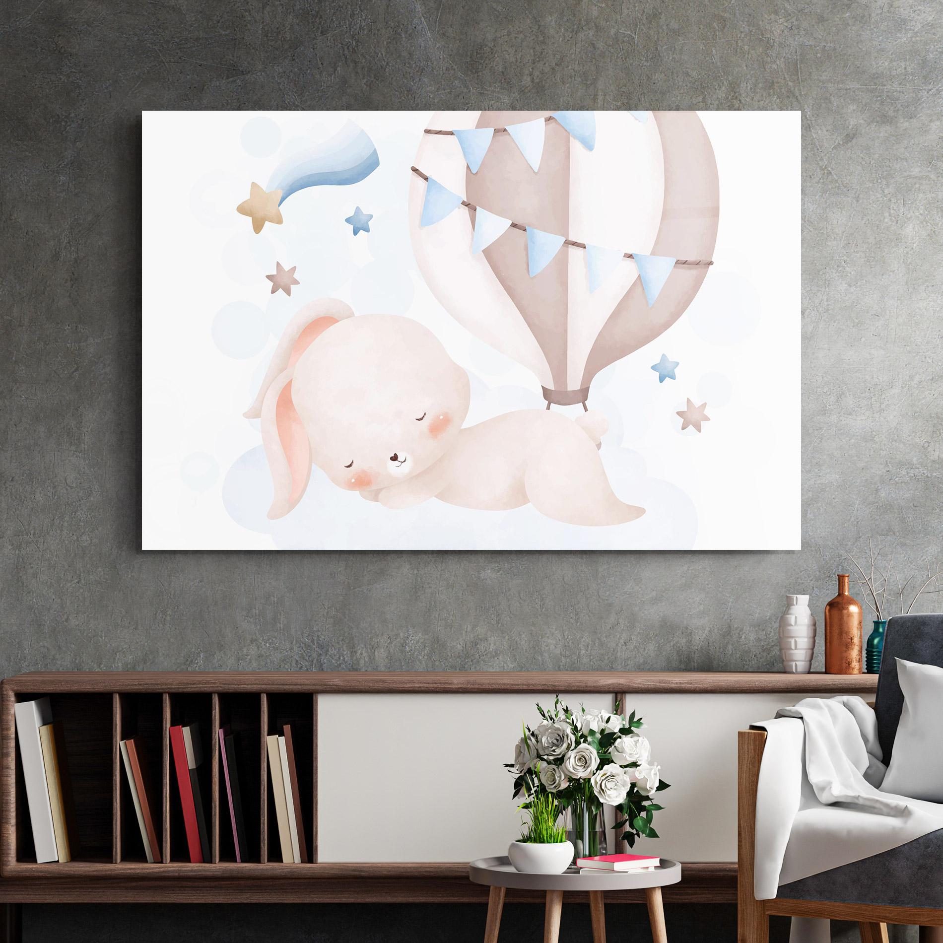 Üvegkép Bunny Cloud Sleep mockup 2