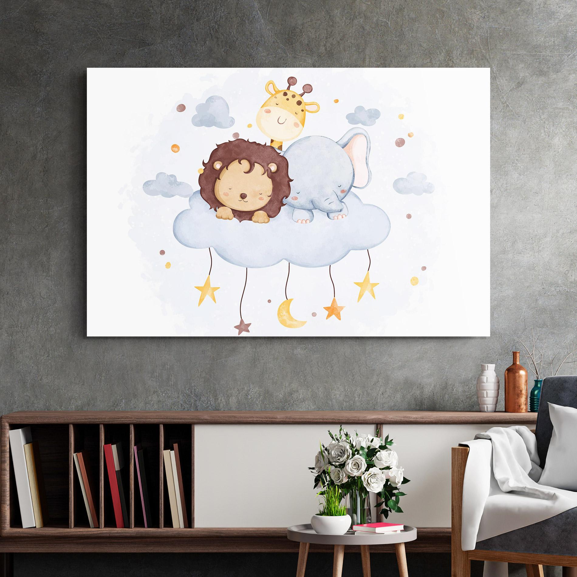 Üvegkép Lion And Elephant mockup 2