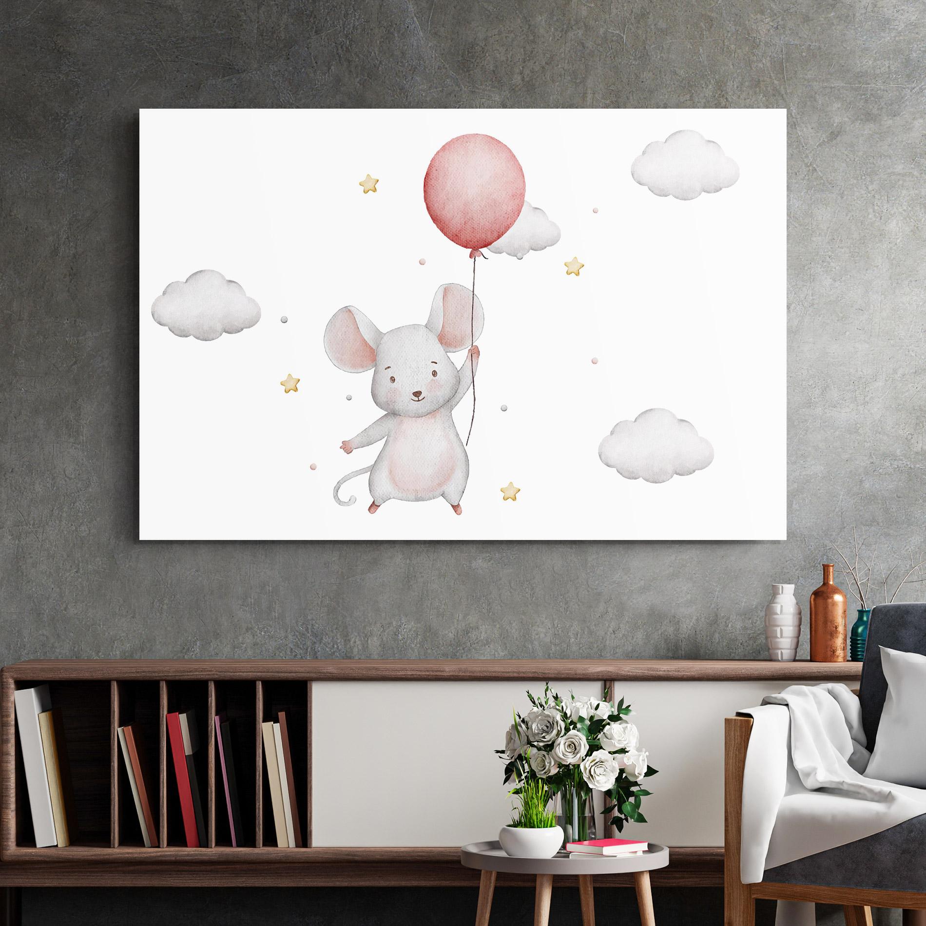 Üvegkép Mouse Balloon mockup 2