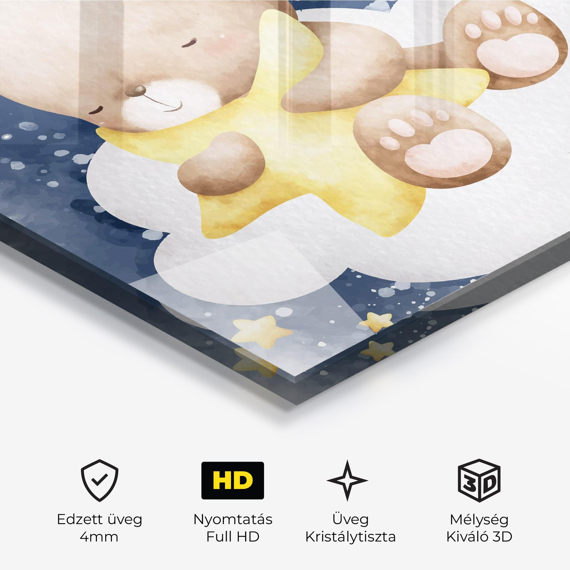 Üvegkép Bear Cloud Star mockup 3