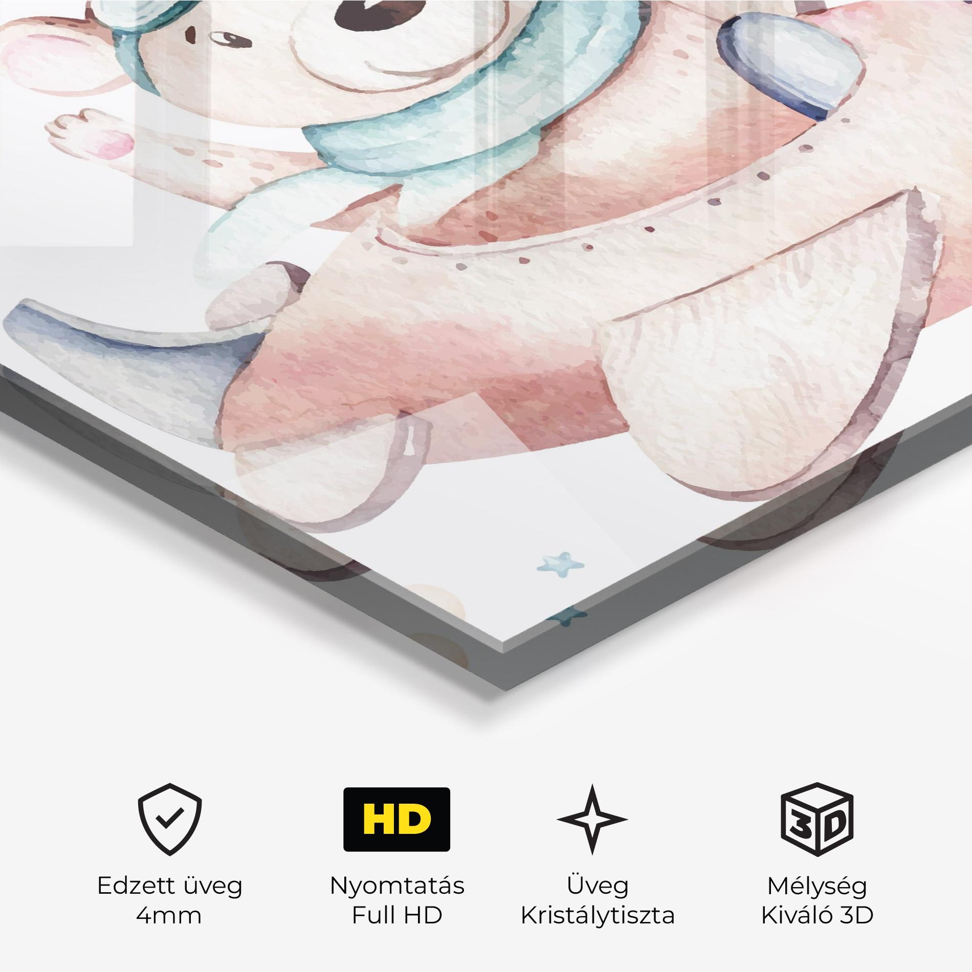 Üvegkép Bear Flying mockup 3