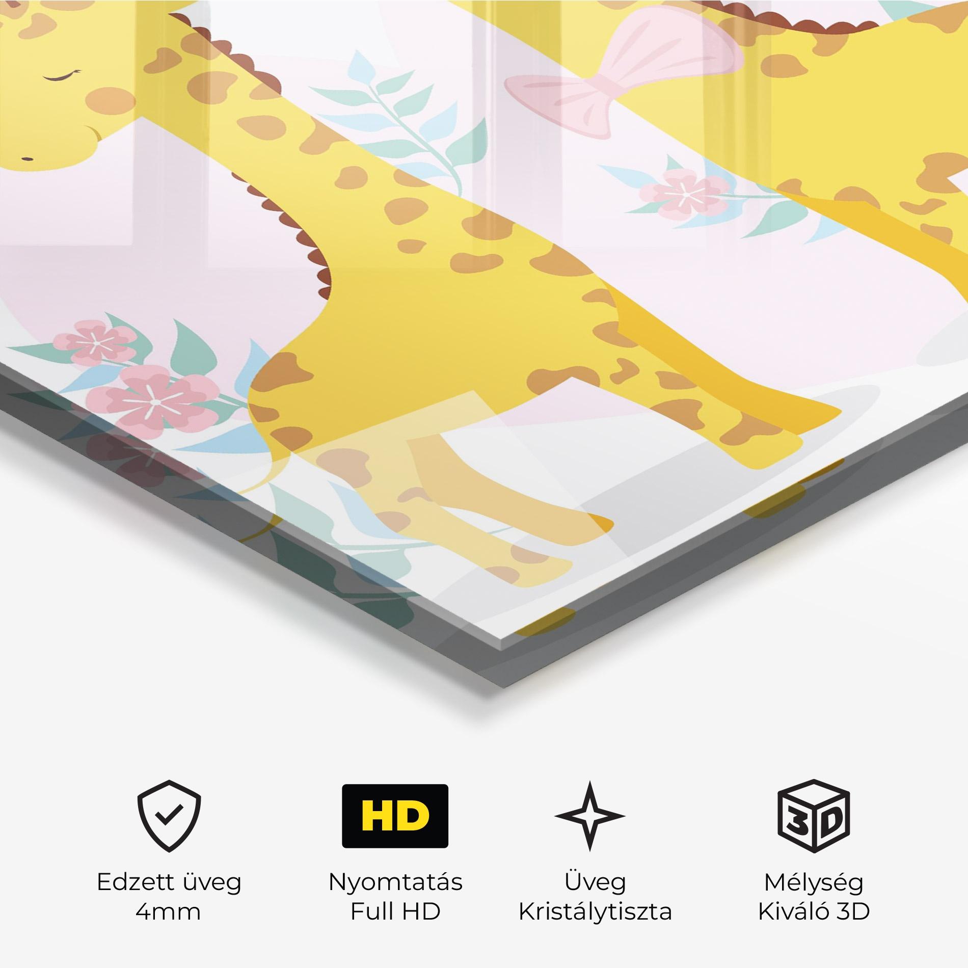 Üvegkép Cute Giraffe Couple mockup 3