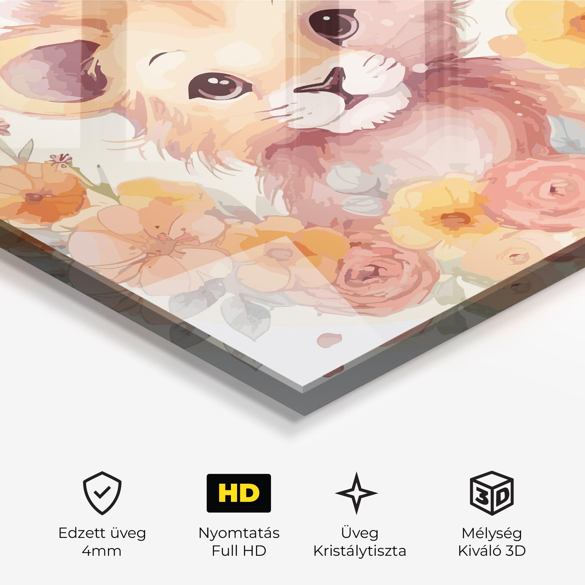Üvegkép Flower Baby Lion mockup 3