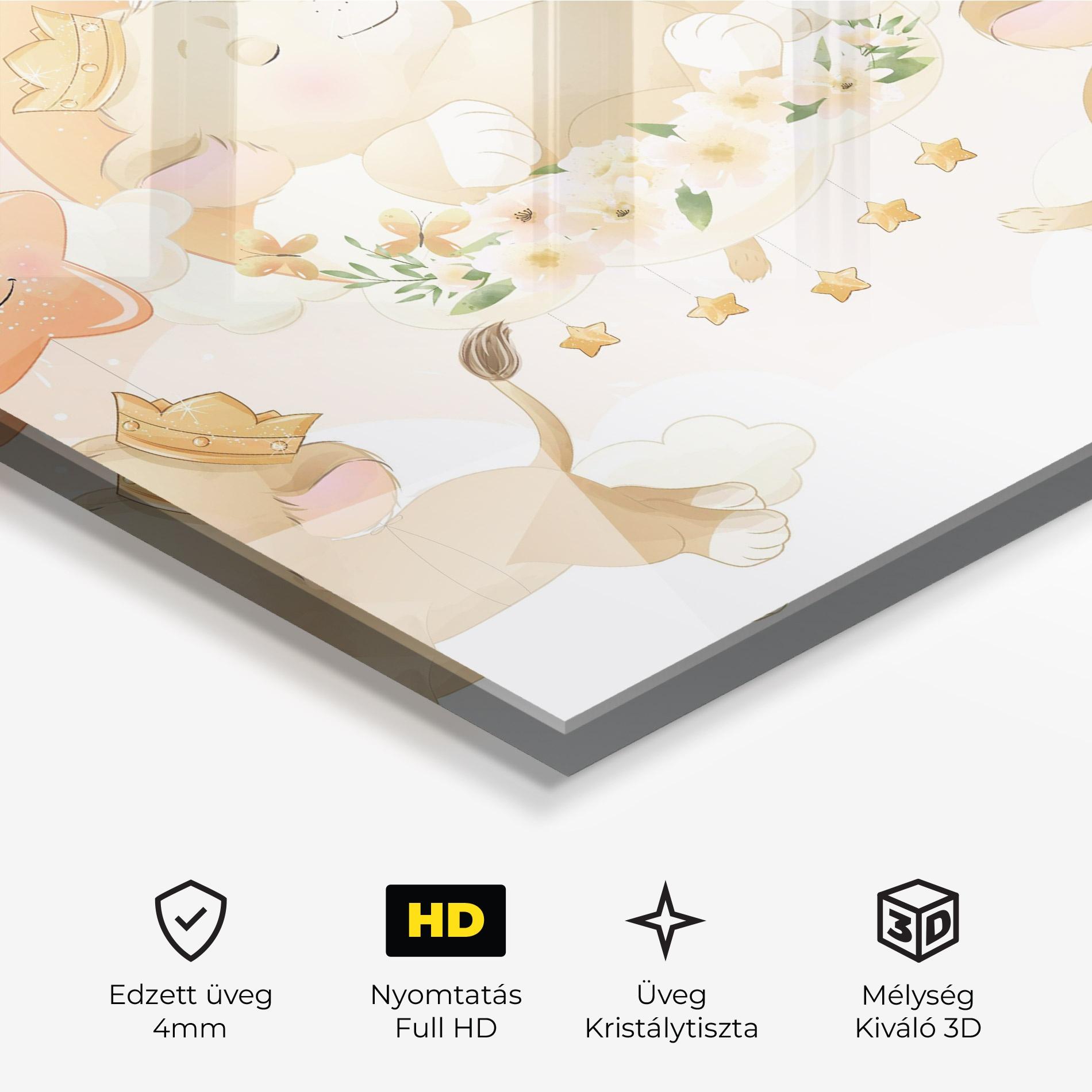 Üvegkép King Lion Moon mockup 3