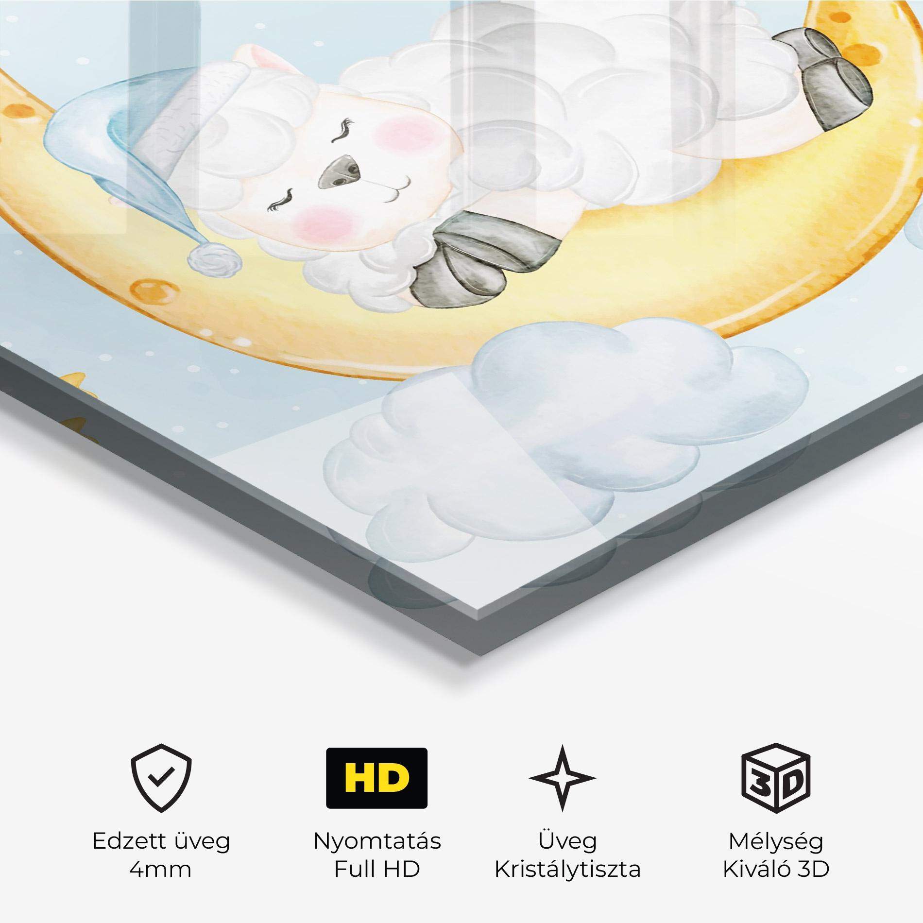 Üvegkép Sheep Sleeping mockup 3