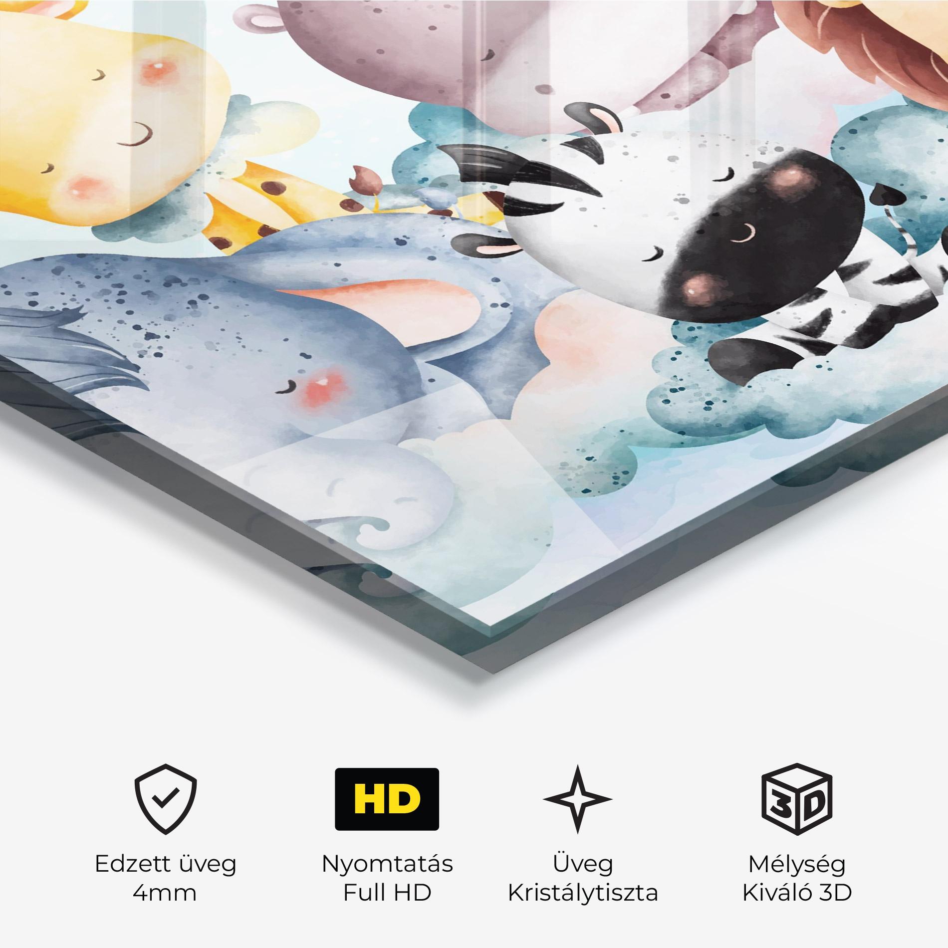 Üvegkép Sleepy Cute Animals mockup 3