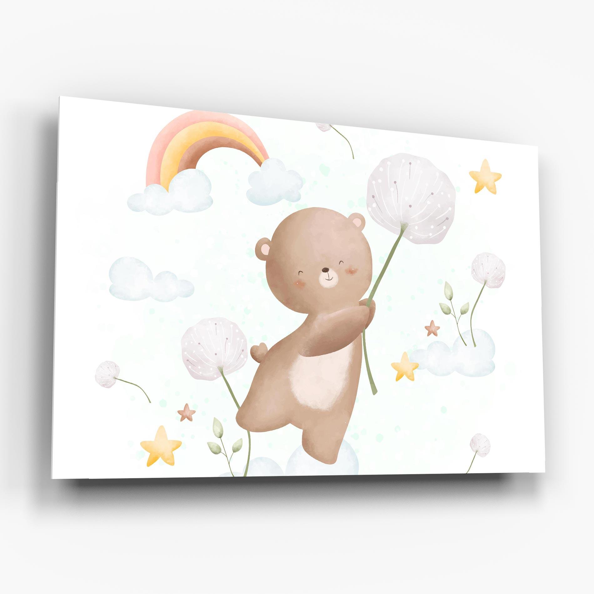 Üvegkép Bear Rainbow Art mockup 6