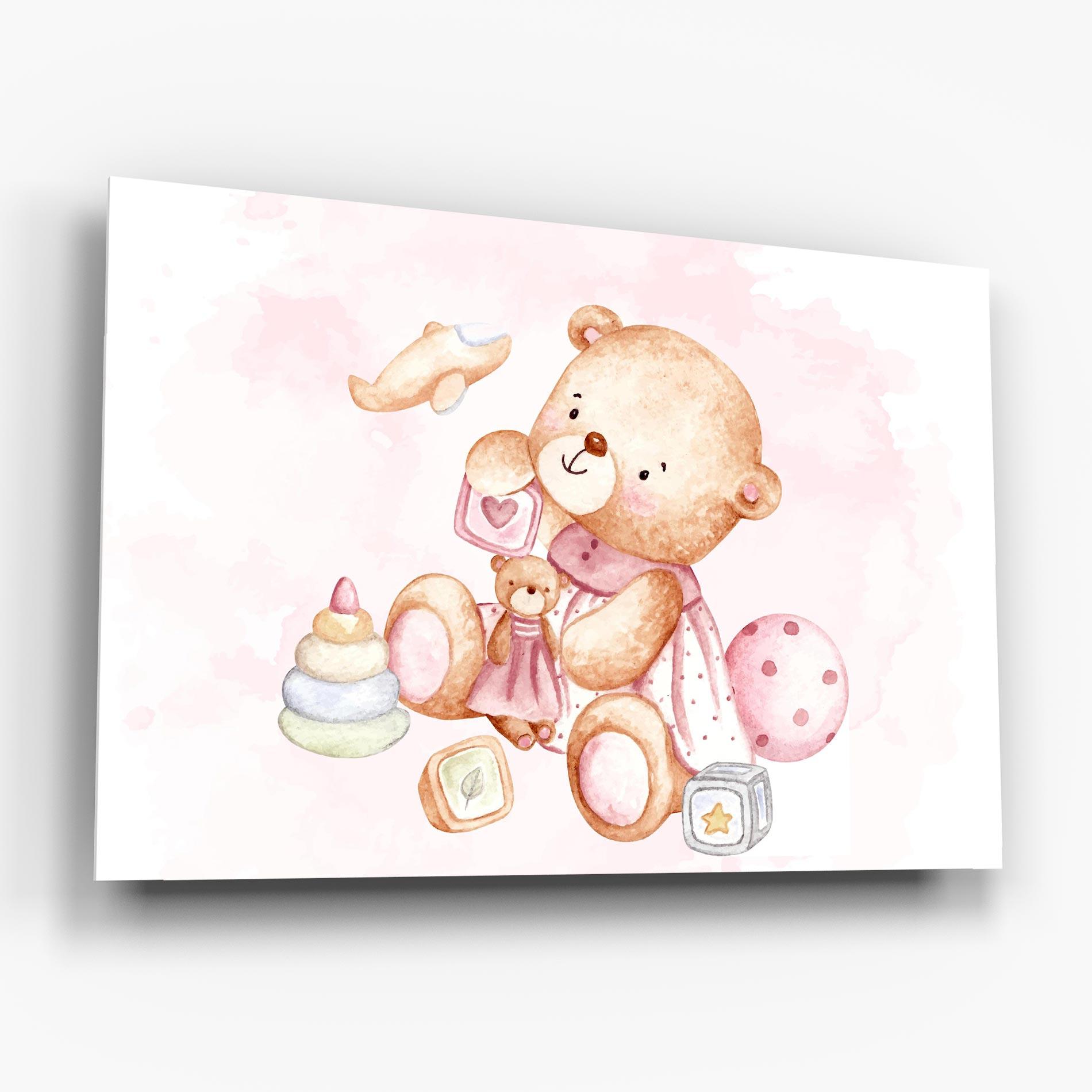 Üvegkép Bear With Toys mockup 6