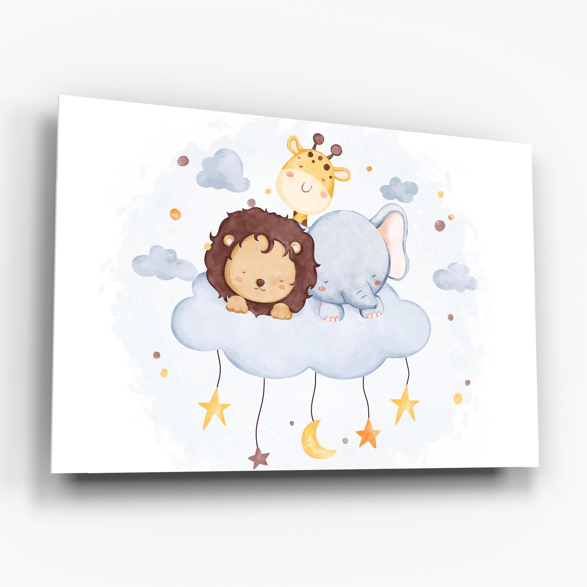 Üvegkép Lion And Elephant mockup 6