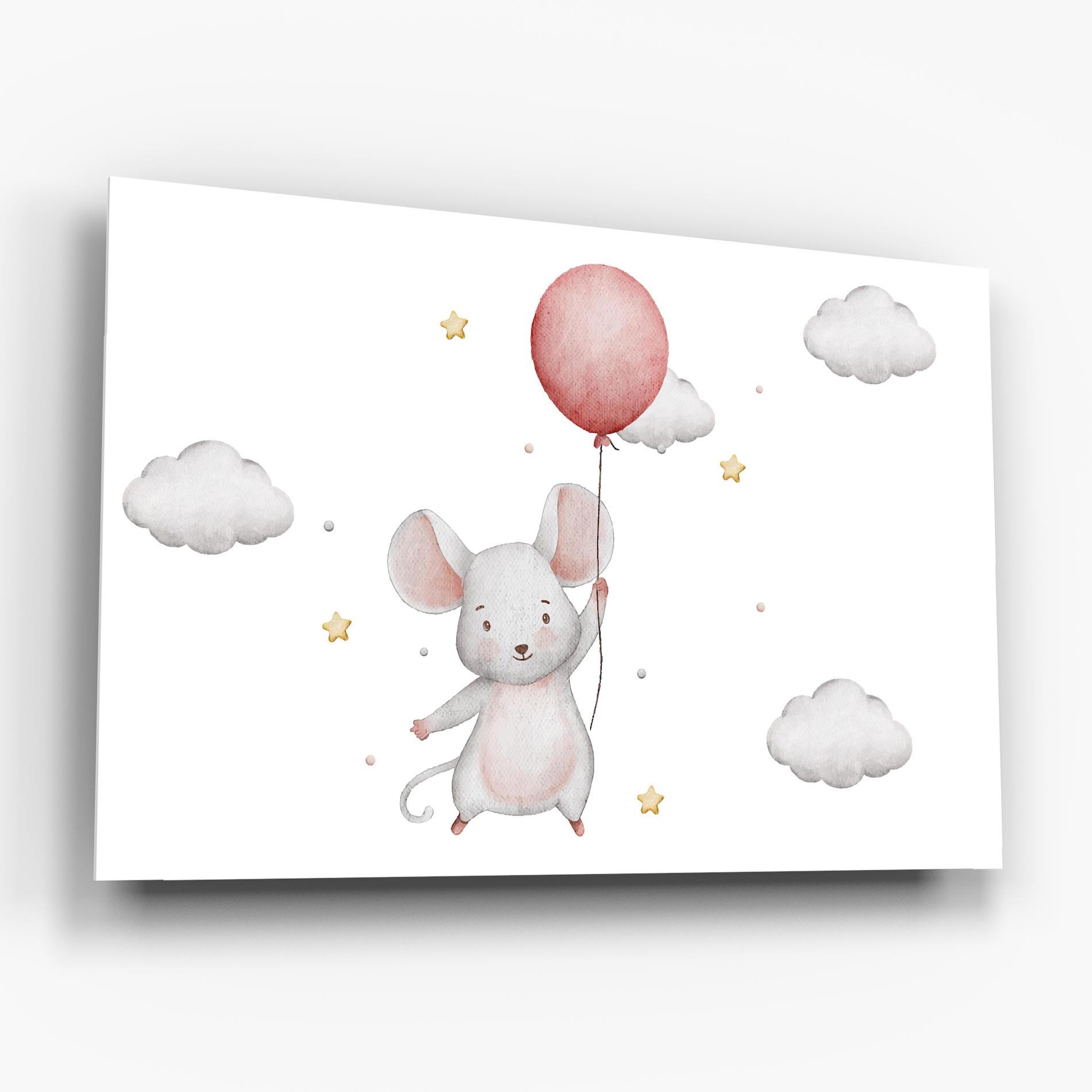 Üvegkép Mouse Balloon mockup 6