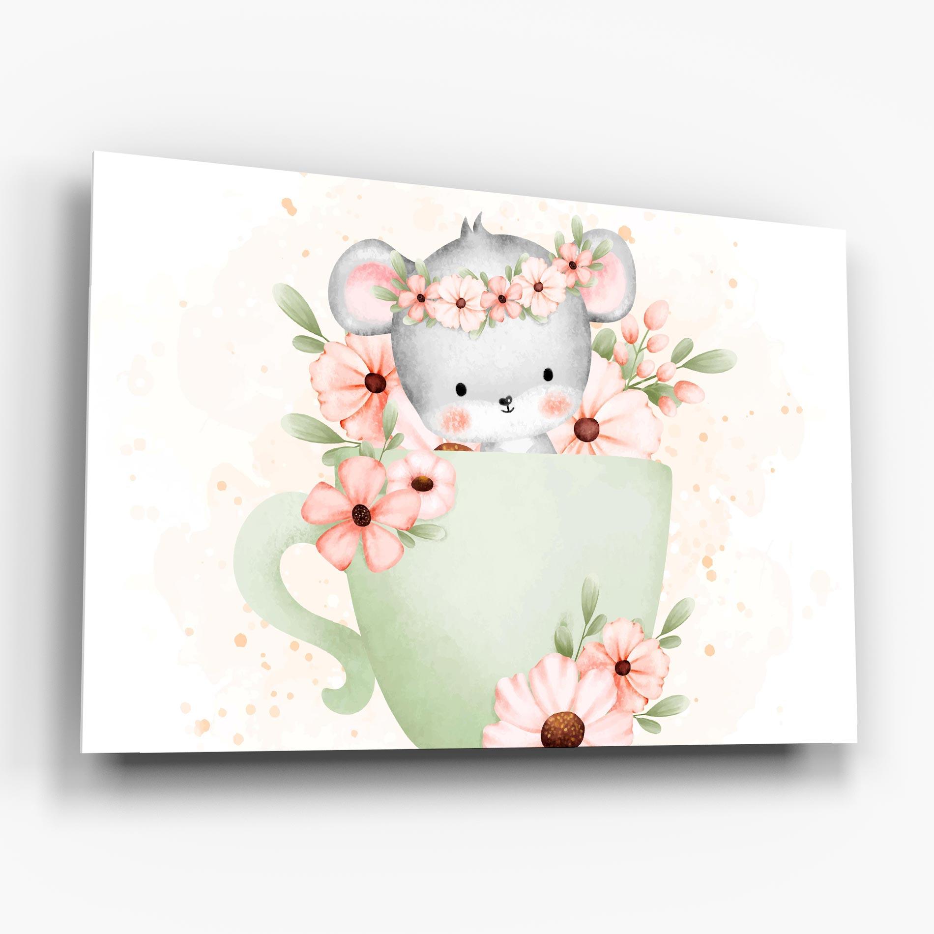 Üvegkép Small Mouse Flower mockup 6