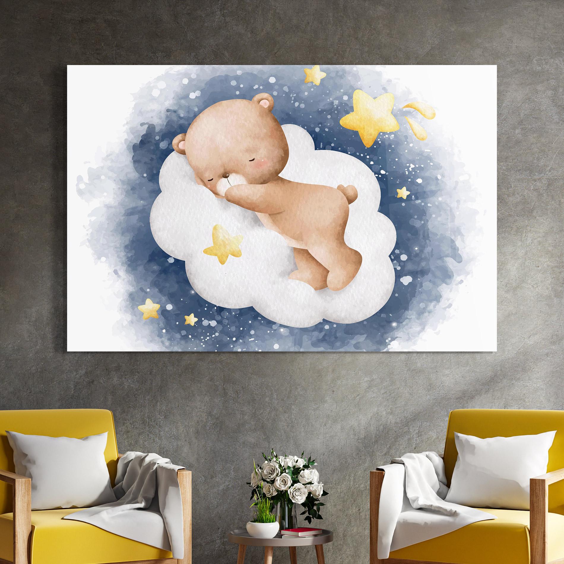Üvegkép Bear Cloud Sleep mockup 4