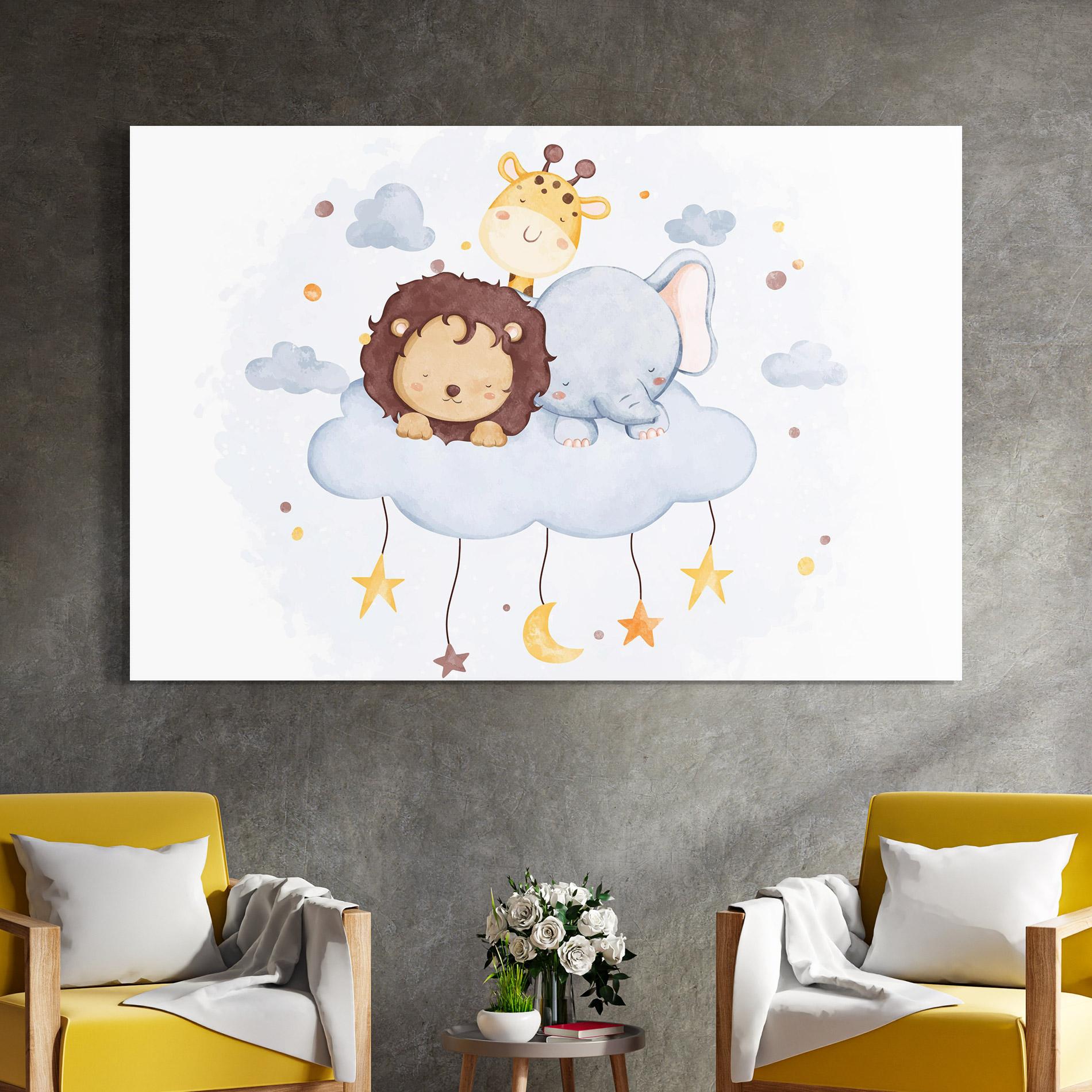 Üvegkép Lion And Elephant mockup 4