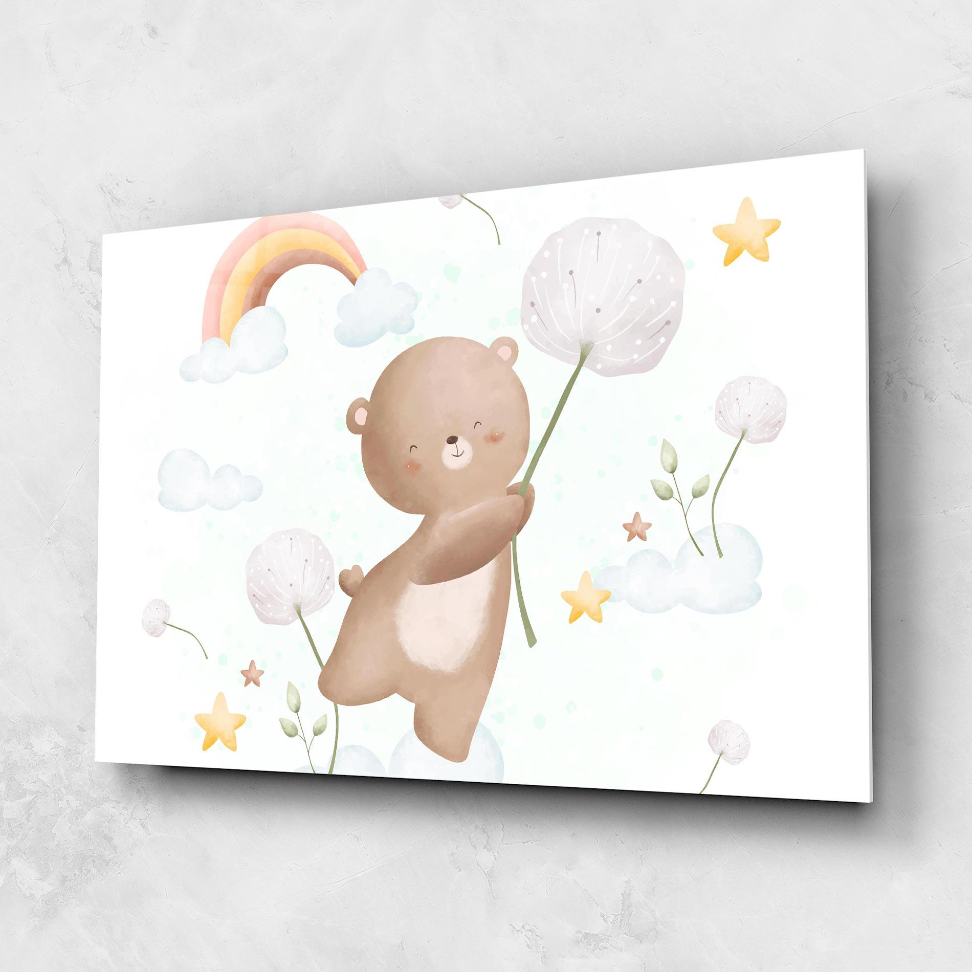 Üvegkép Bear Rainbow Art mockup 1