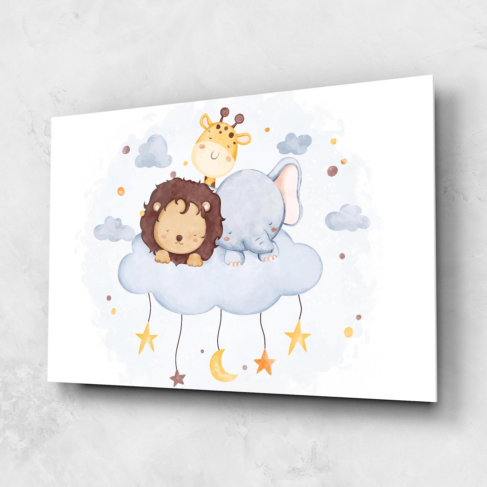 Üvegkép Lion And Elephant mockup 1