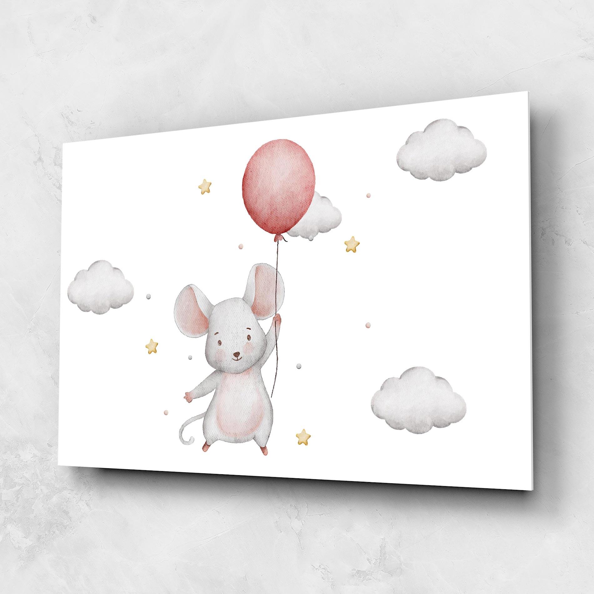 Üvegkép Mouse Balloon mockup 1