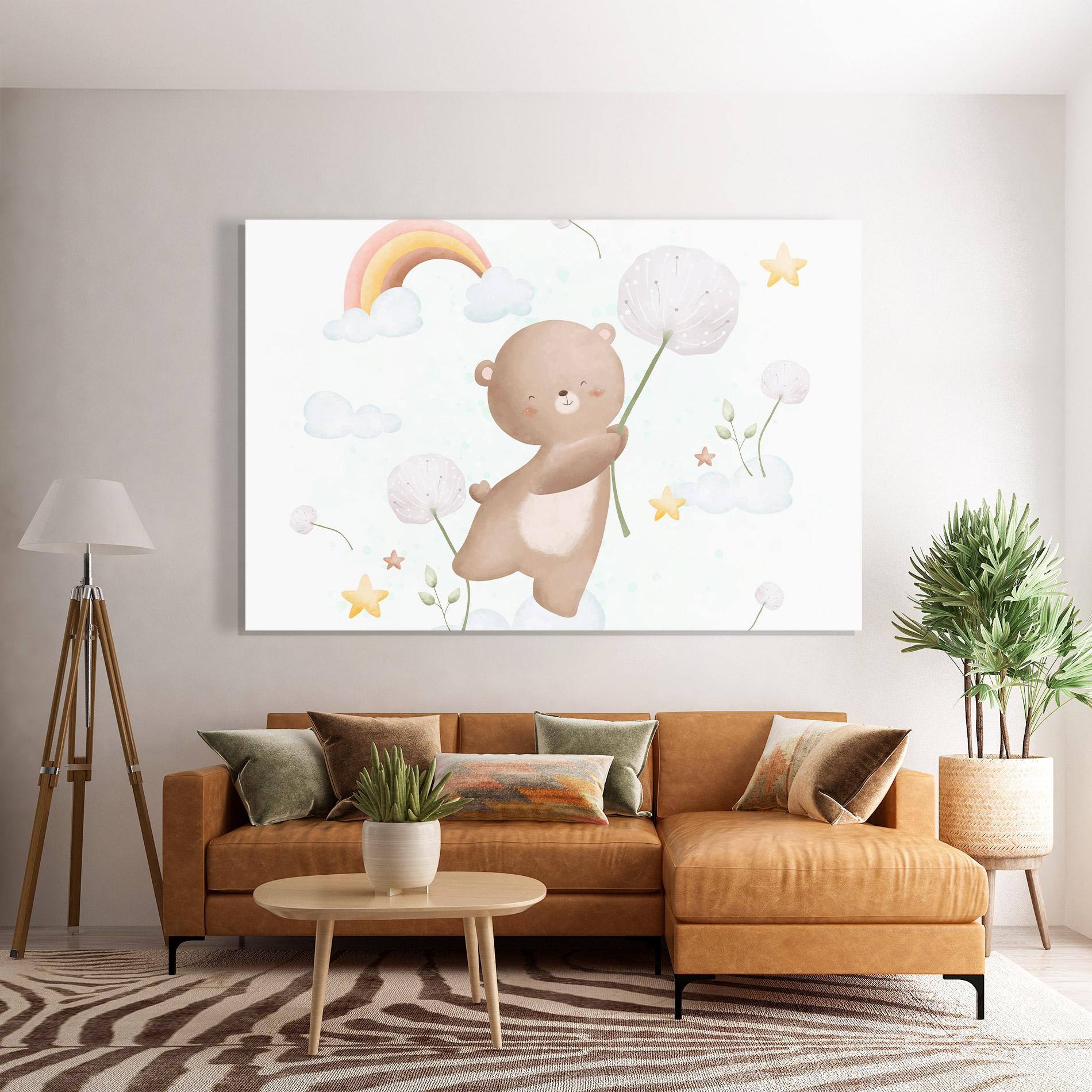 Üvegkép Bear Rainbow Art mockup 7
