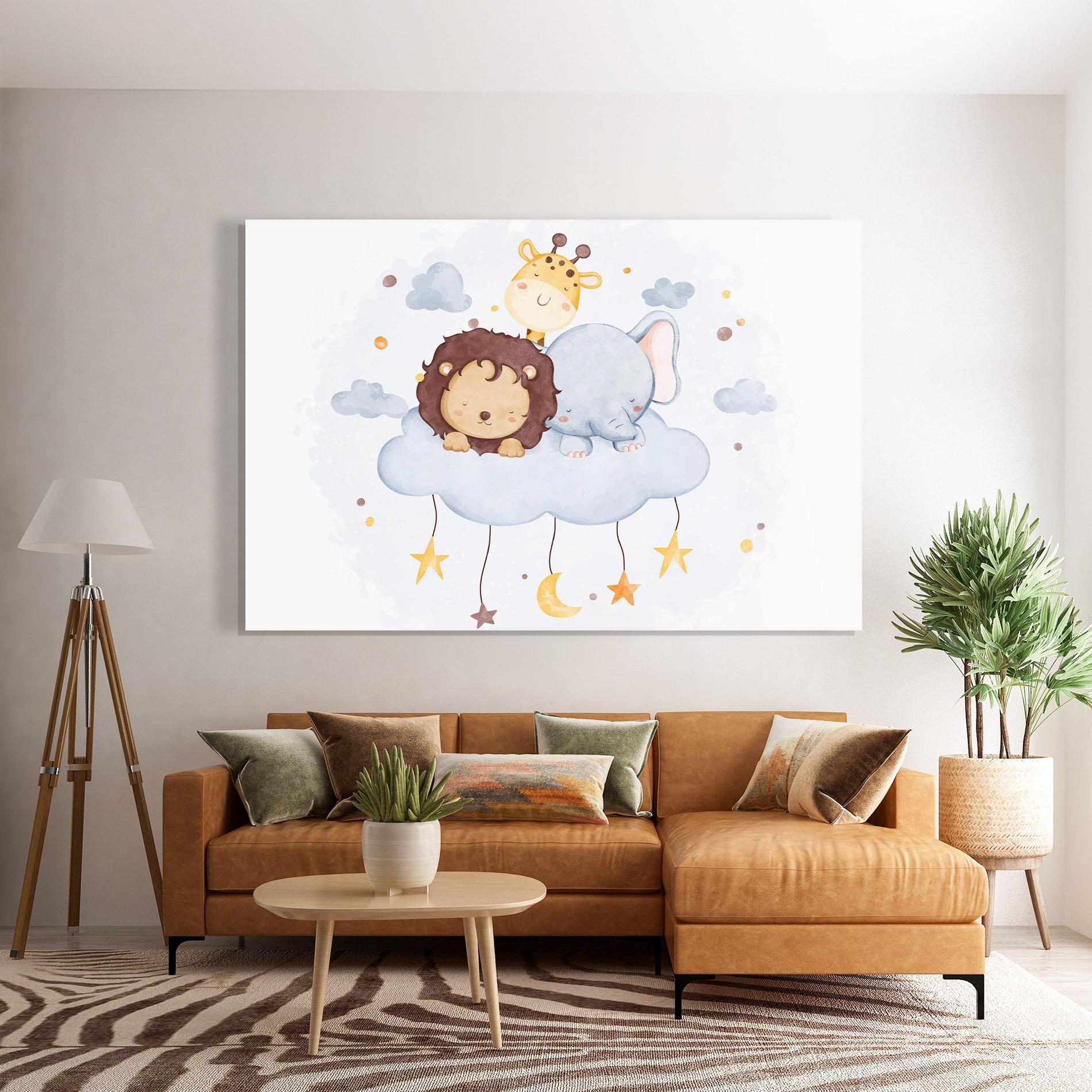 Üvegkép Lion And Elephant mockup 7