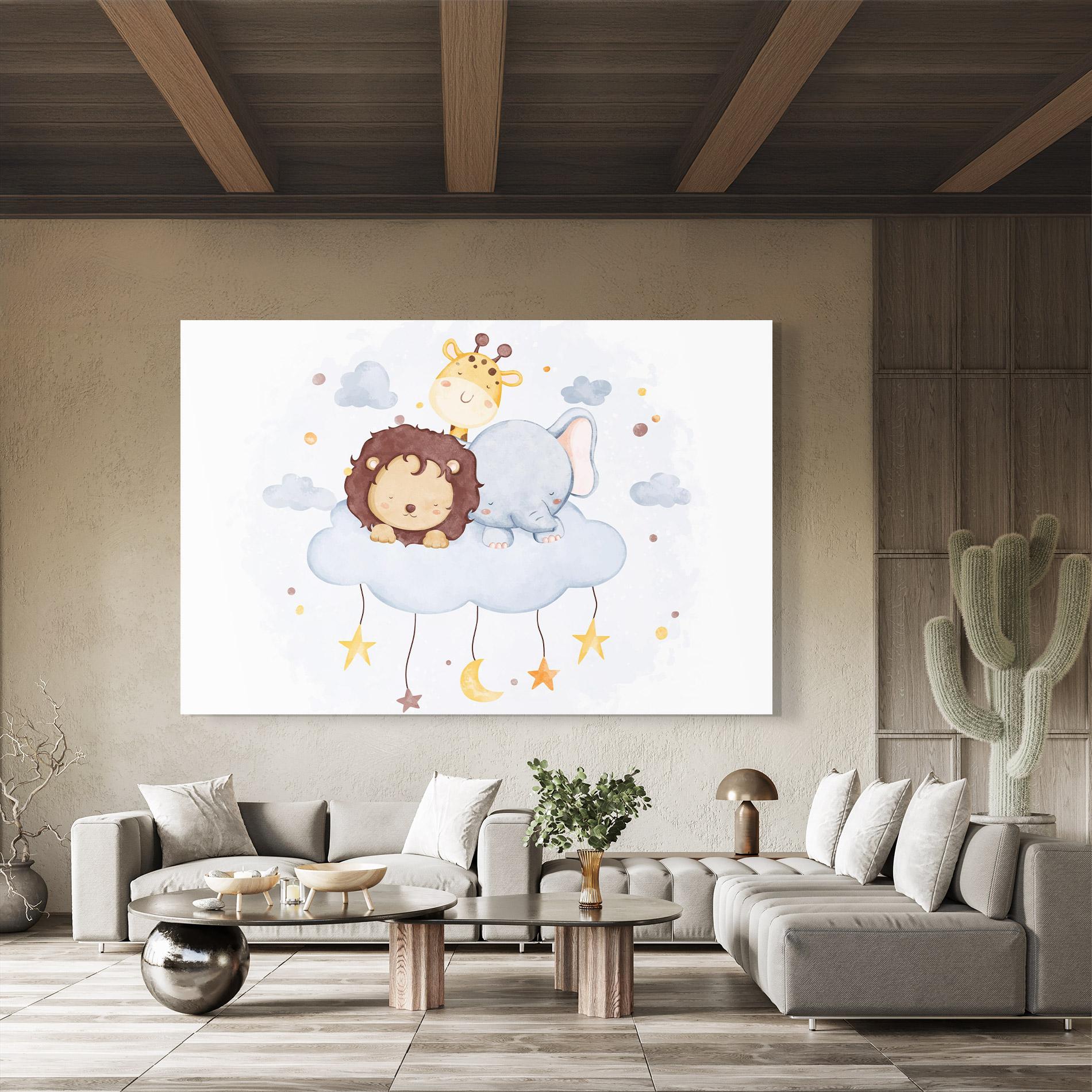 Üvegkép Lion And Elephant mockup 8