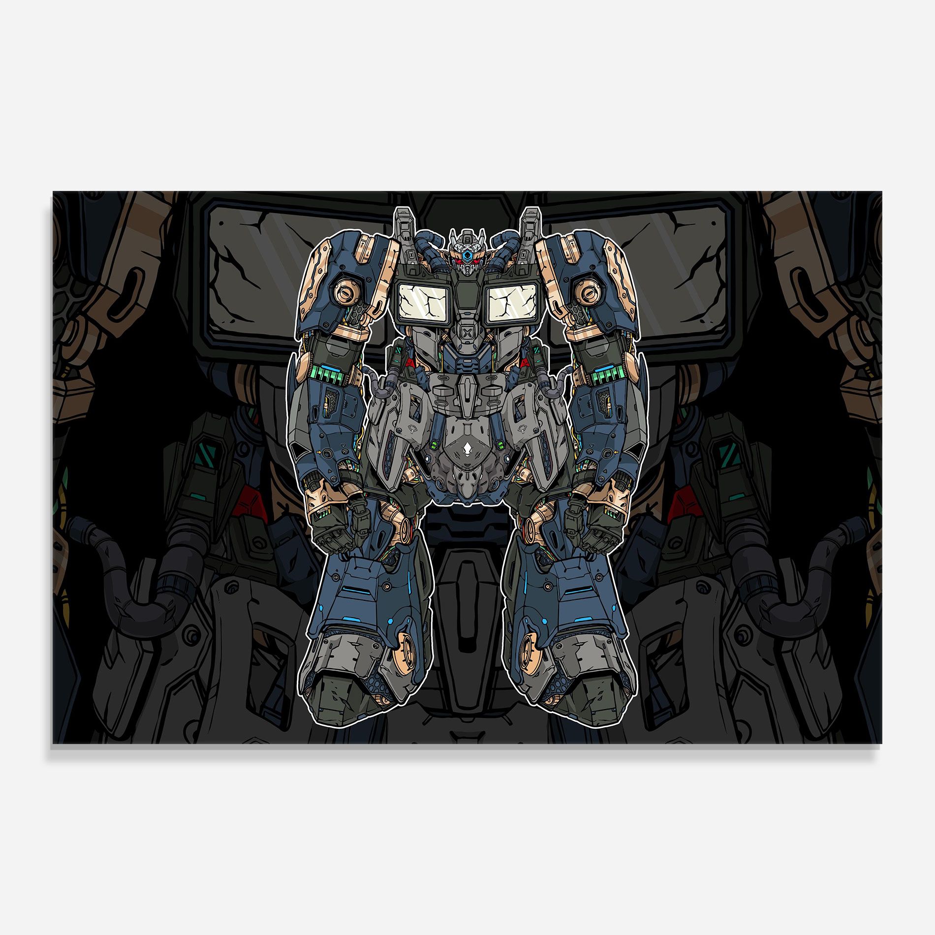 Blue Green Robot mockup 0