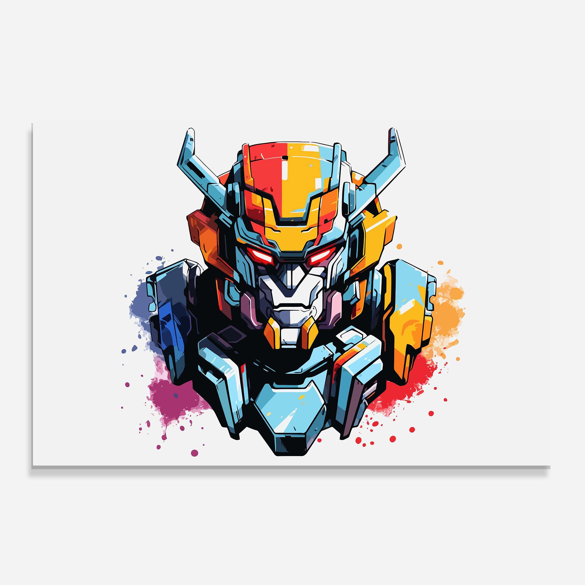 Üvegkép Colorful Robot mockup 0