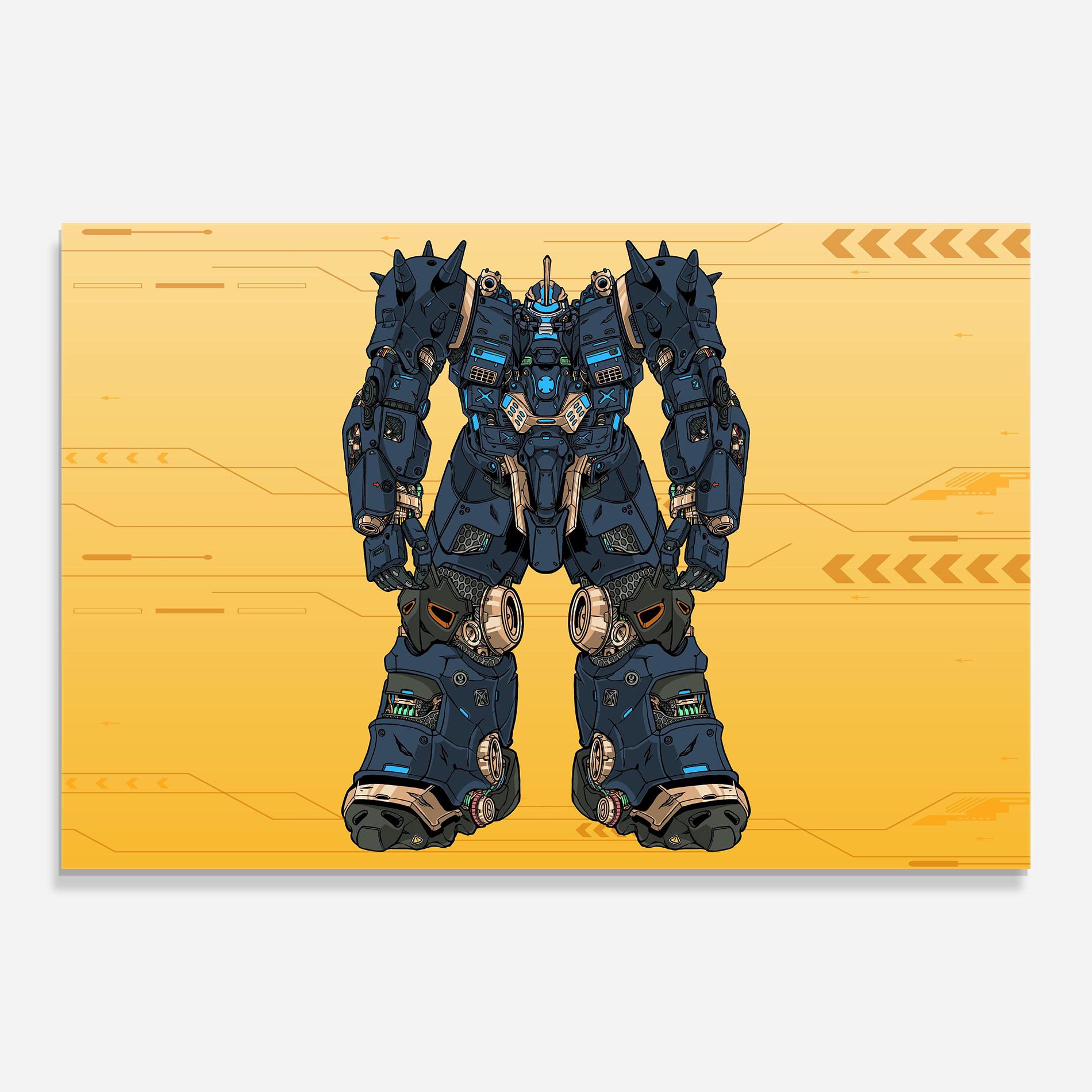 Üvegkép Dark Blue Robot mockup 0