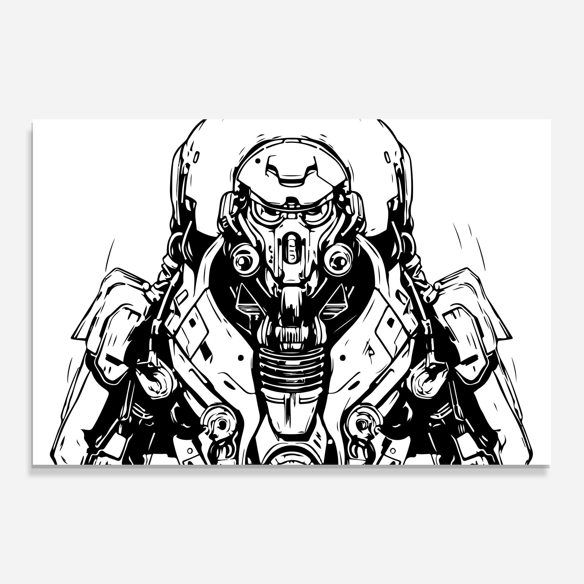 Üvegkép Military Robot mockup 0