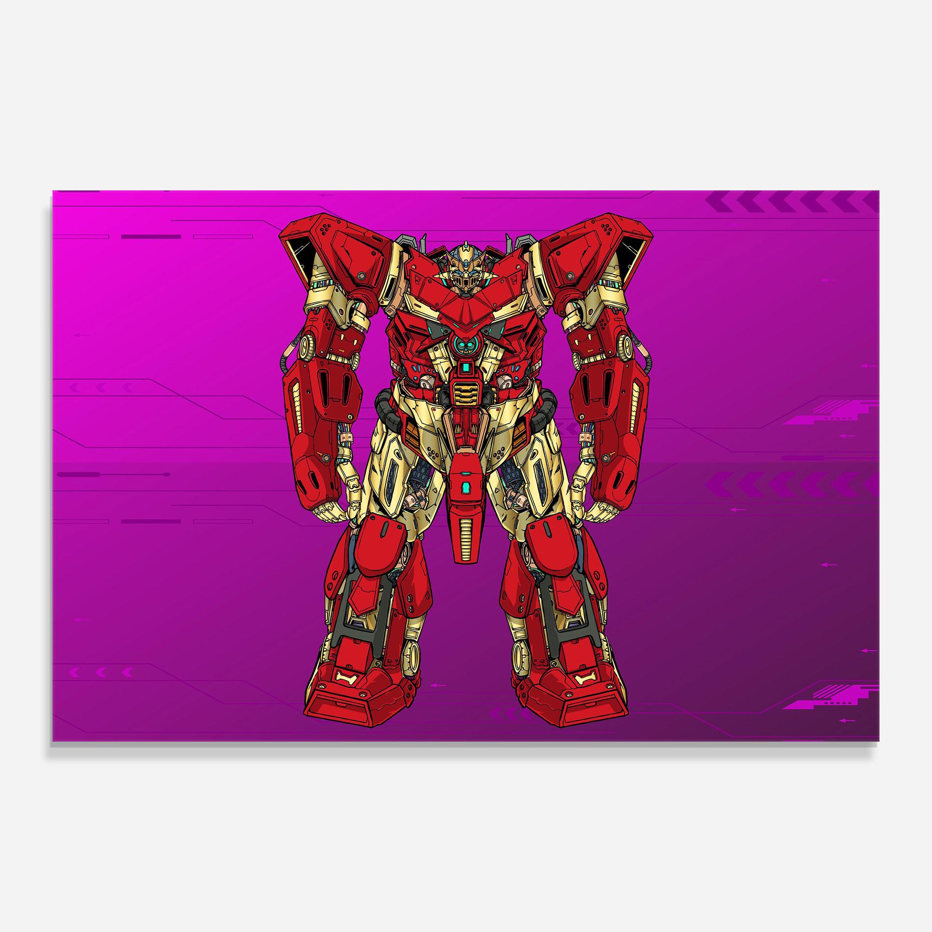 Üvegkép Red Cream Robot mockup 0