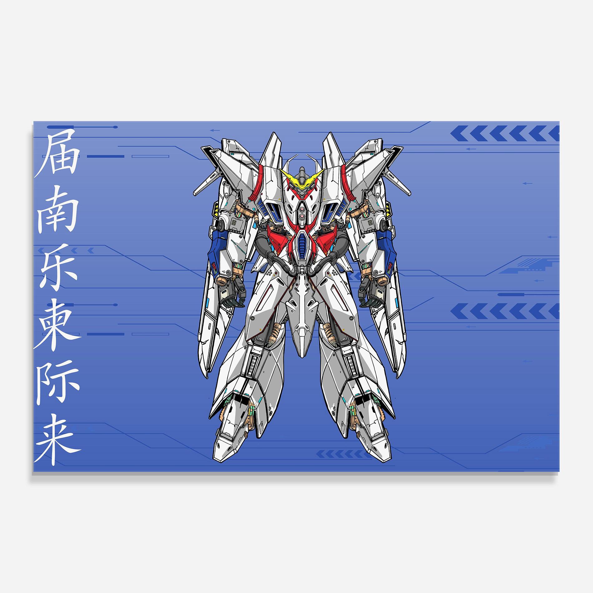 Üvegkép White Red Robot mockup 0