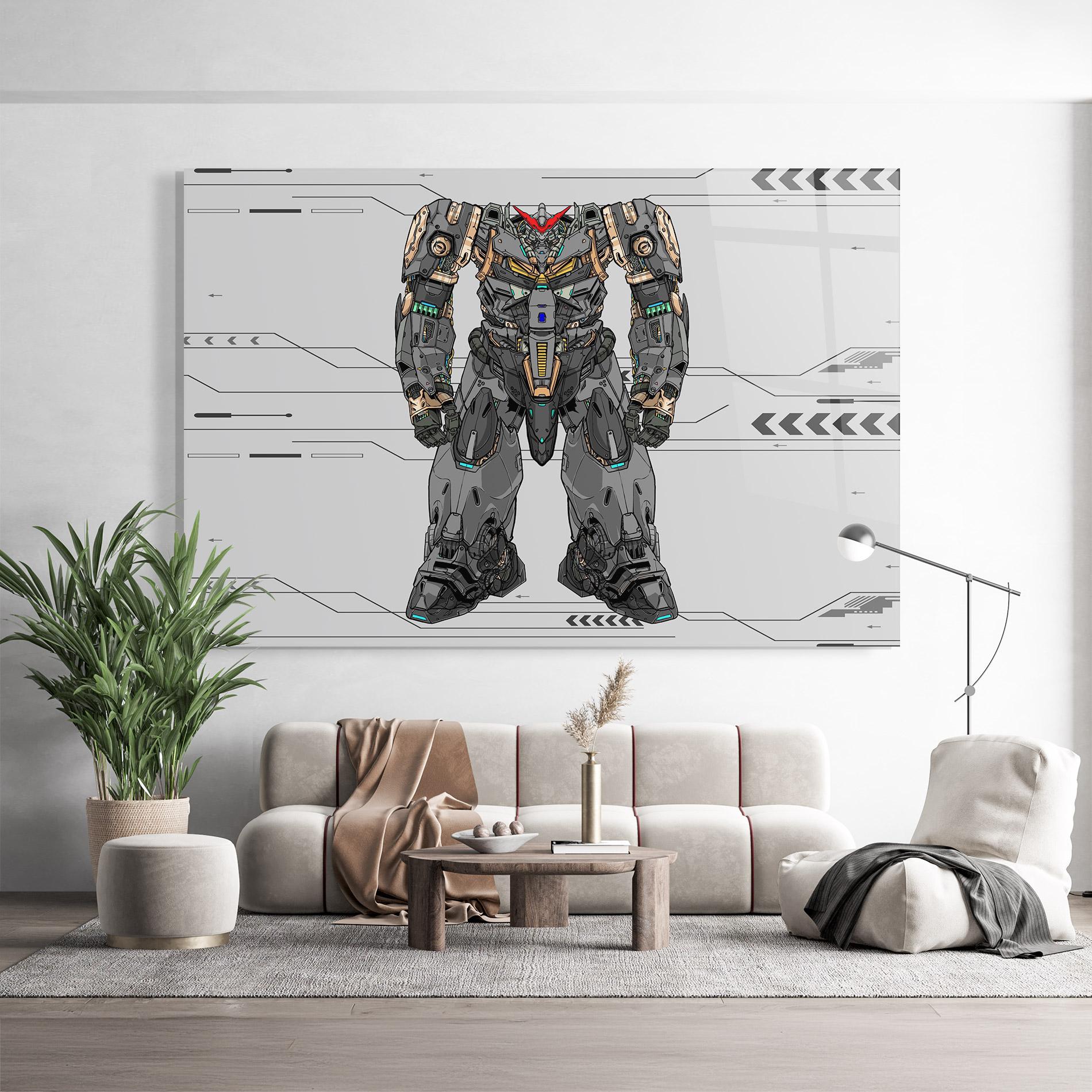 Üvegkép Big Grey Robot mockup 9