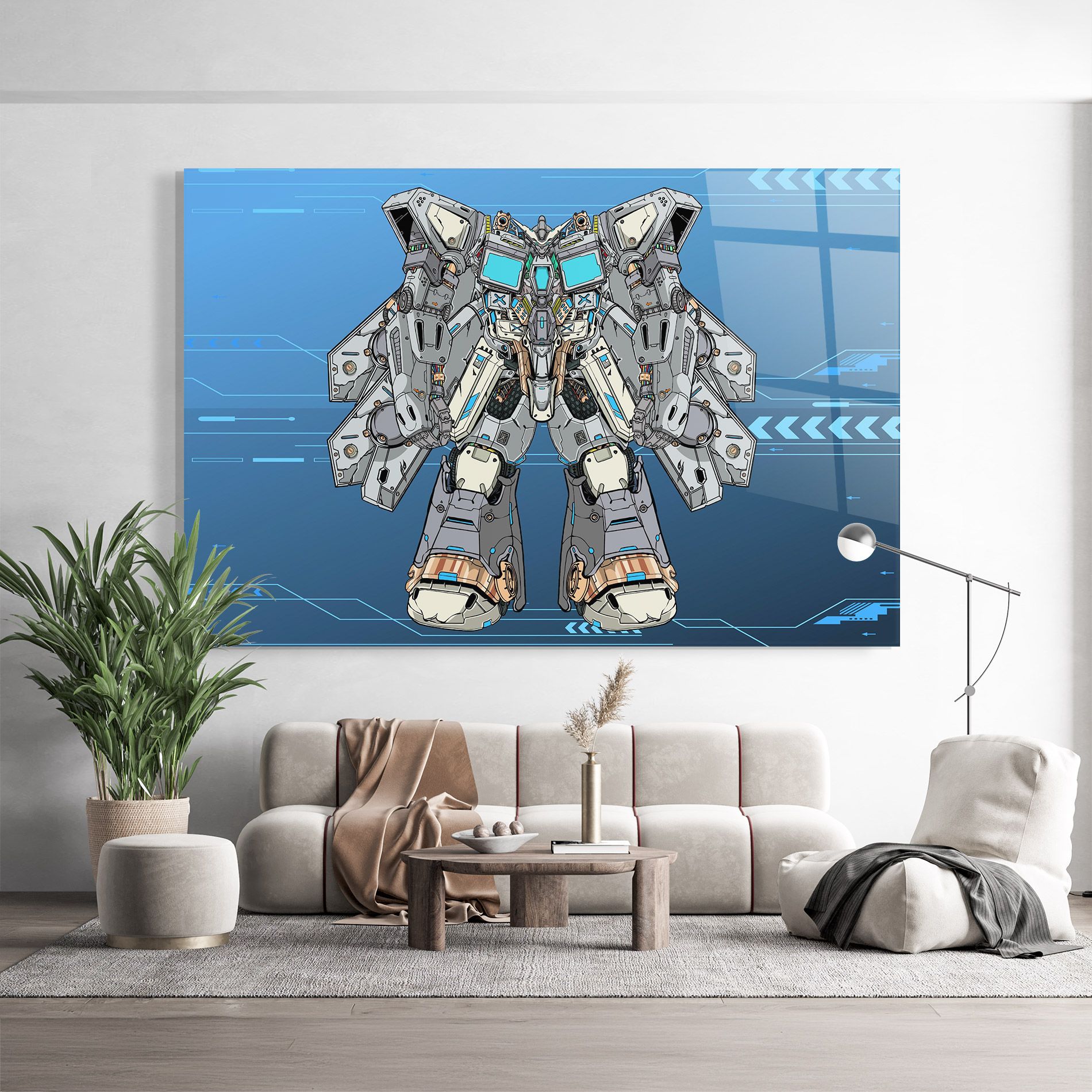 Blue Grey Robot mockup 9