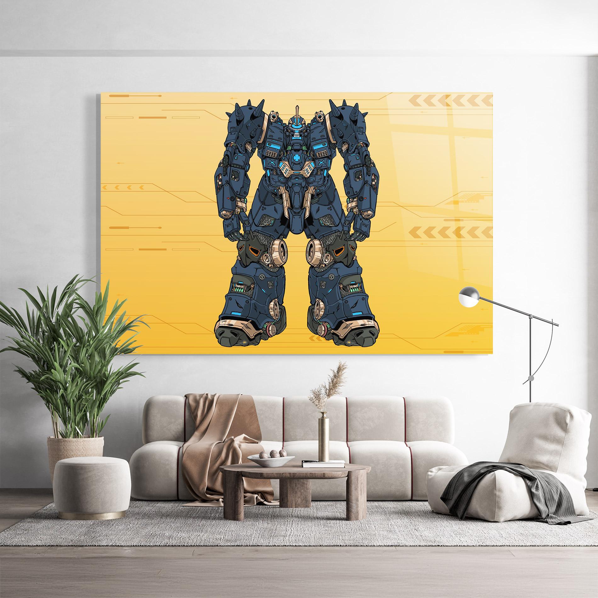 Üvegkép Dark Blue Robot mockup 9