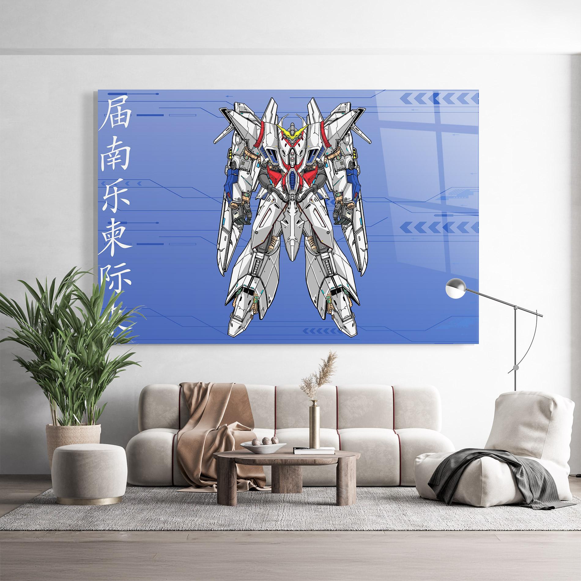 Üvegkép White Red Robot mockup 9